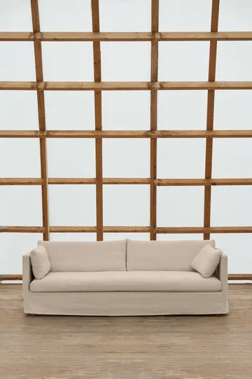 Linnevik sofa - Same Beige 6670-hvitoljet eik, 4-seters, med skjørt - 1898