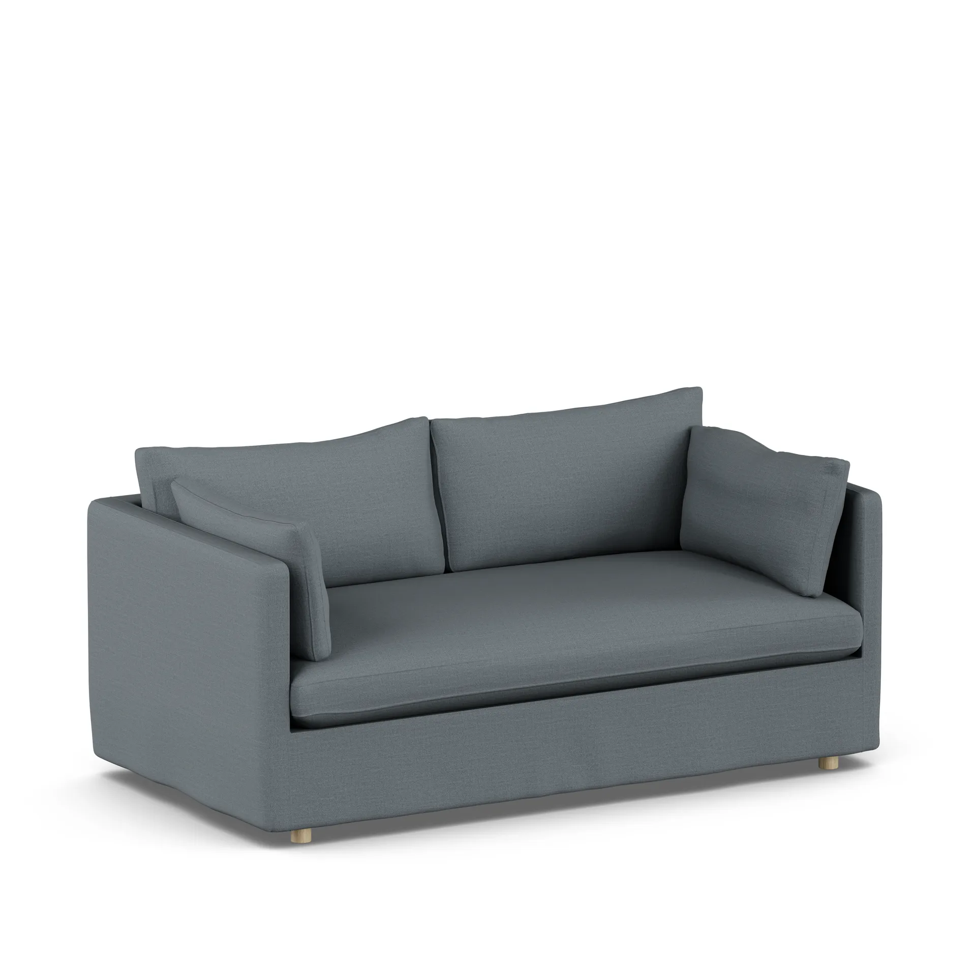 Linnevik sofa, Same Blue 6678-hvitoljet eik, 2-seters, med skjørt 1898
