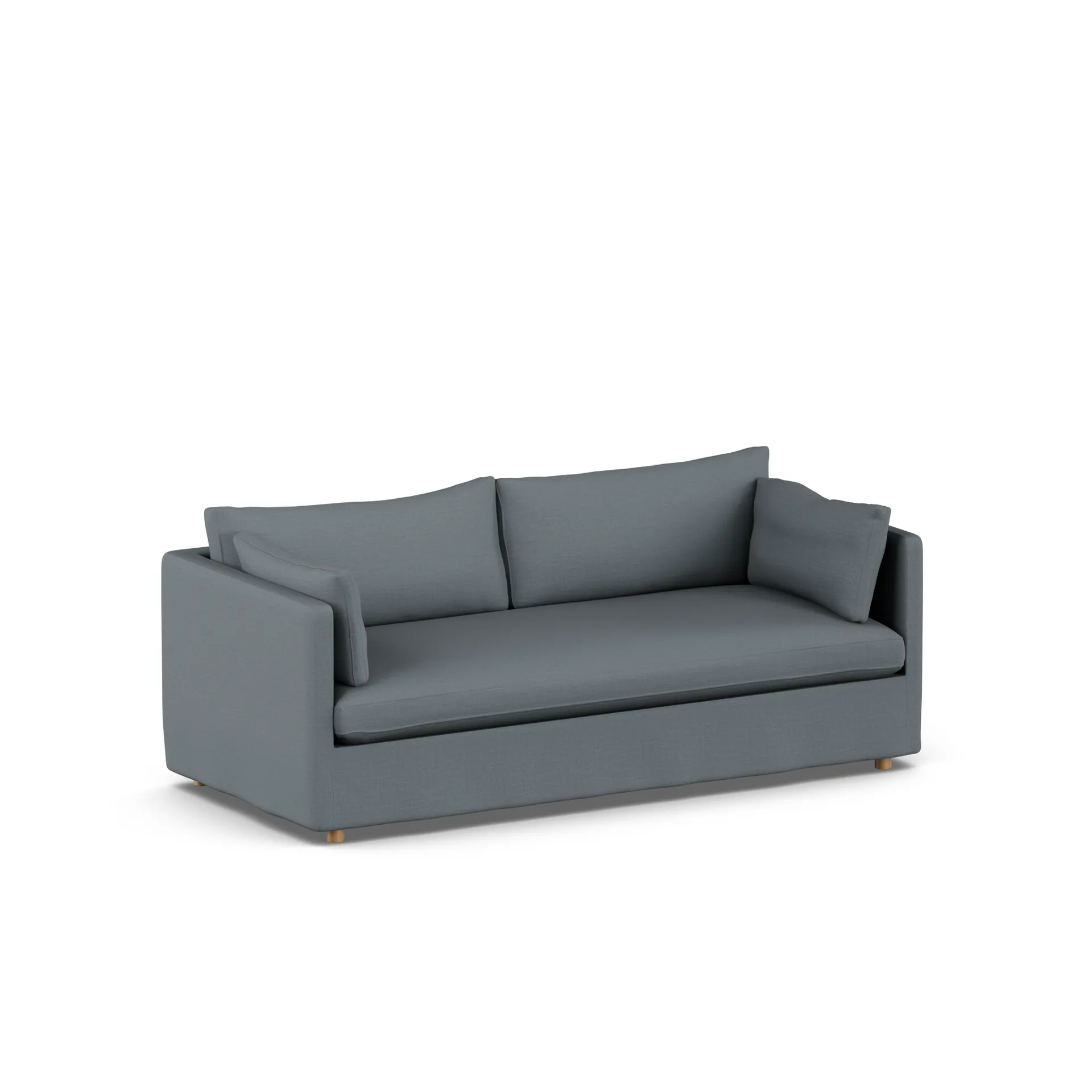 Linnevik sofa, Same Blue 6678-hvitoljet eik, 3-seters, med skjørt 1898