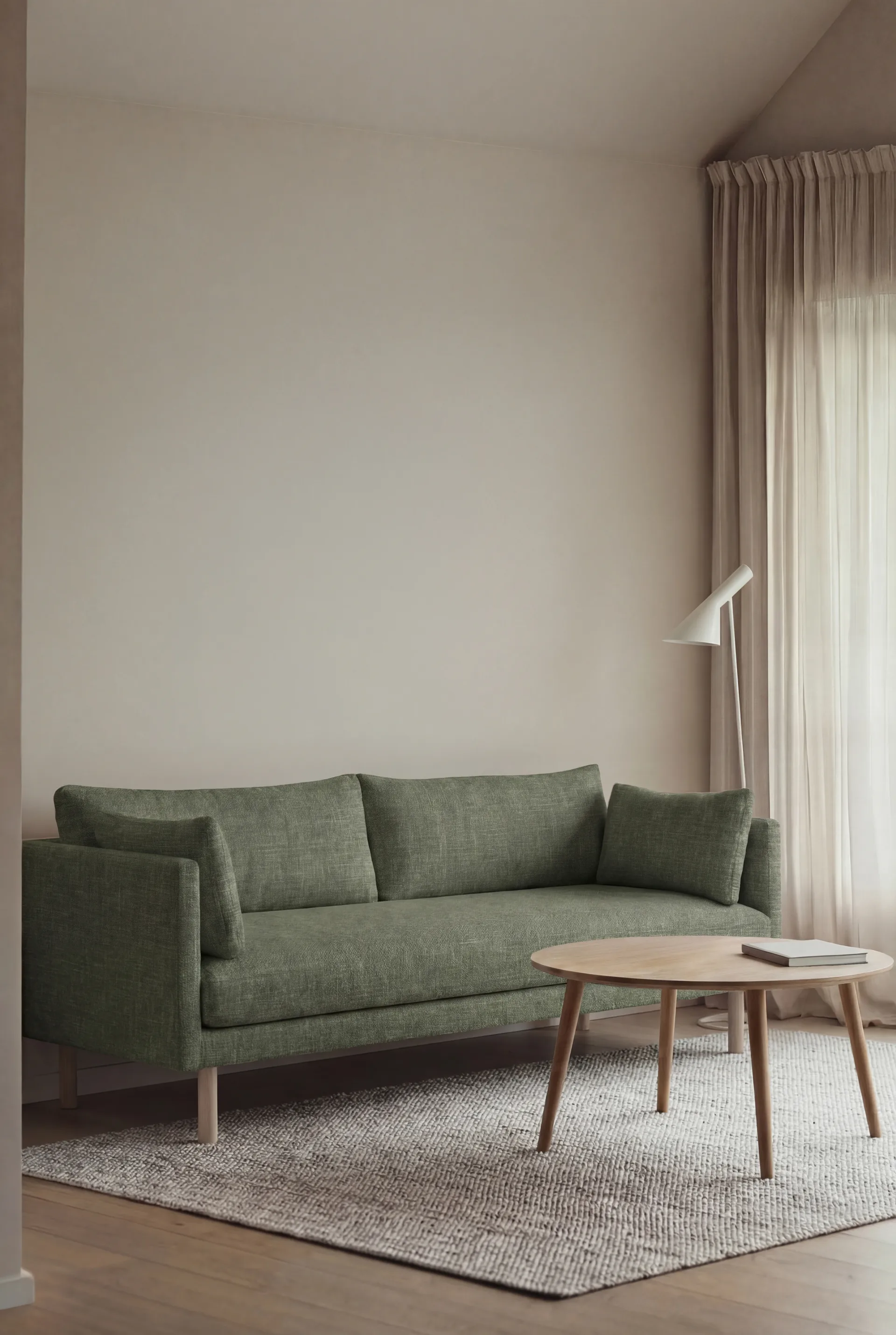 Linnevik sofa, Same Forest 6677-hvitoljet eik, 3-seters, uten skjørt 1898
