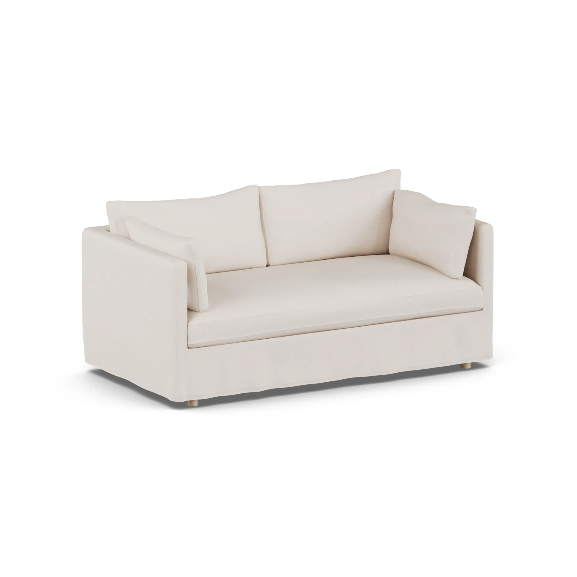Linnevik sofa, Same Off White 6671-hvitoljet eik, 2-seters, med skjørt 1898