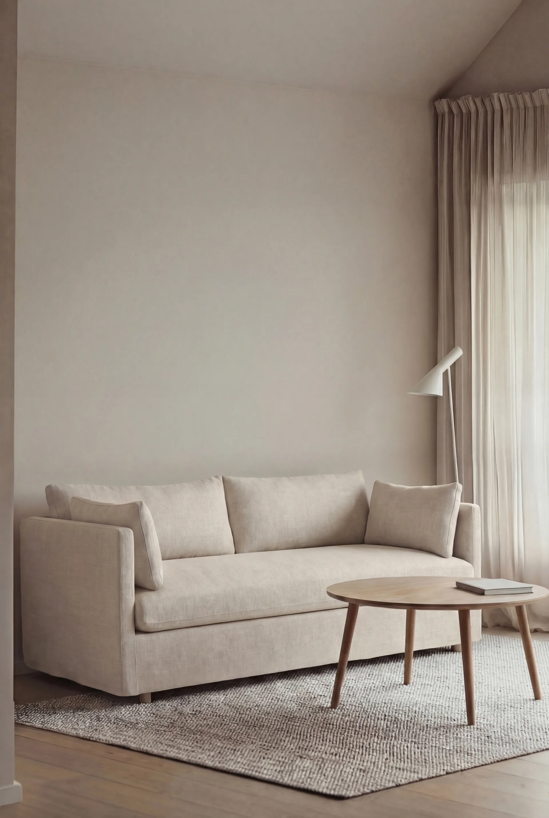 Linnevik sofa, Same Off White 6671-hvitoljet eik, 2-seters, med skjørt 1898