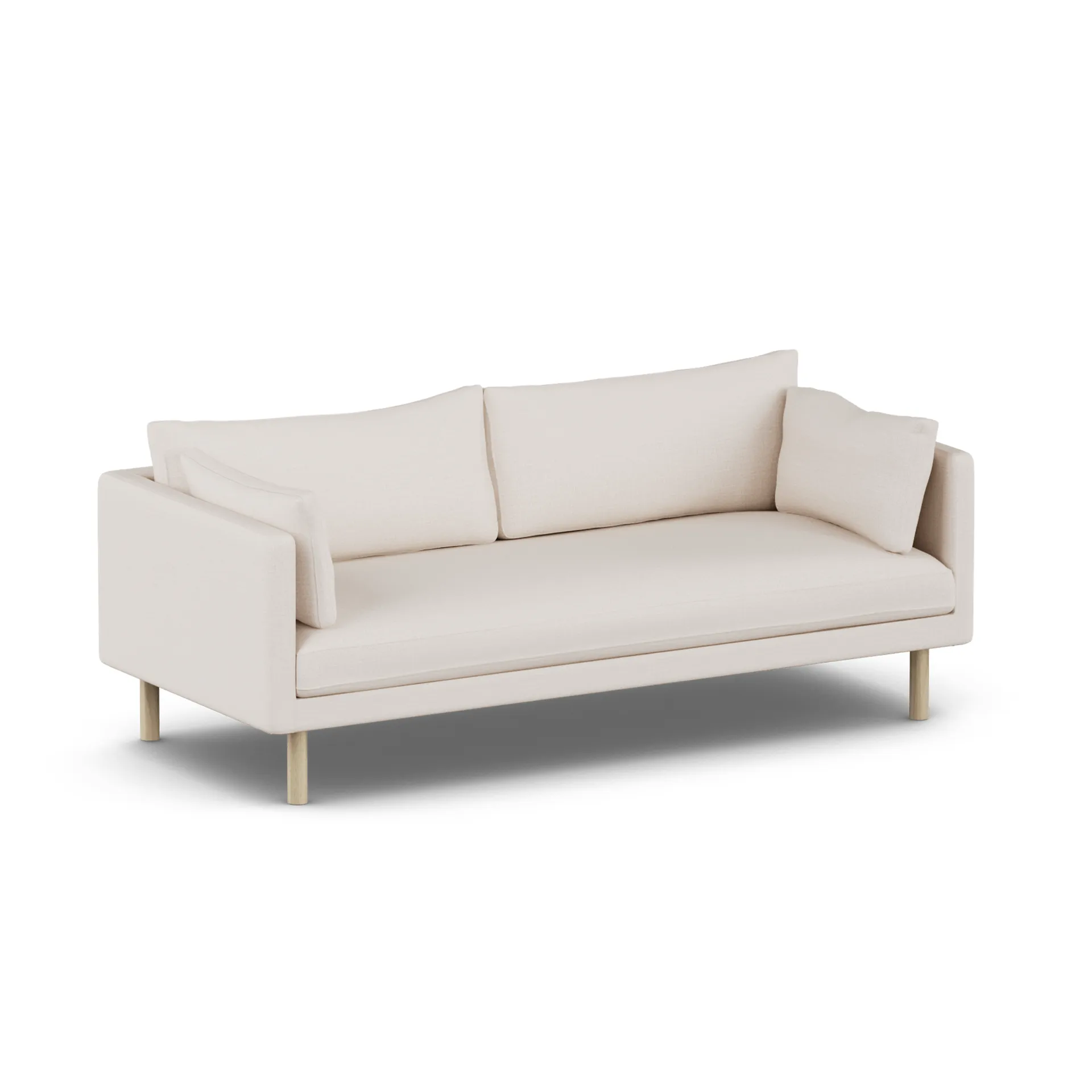 Linnevik sofa, Same Off White 6671-hvitoljet eik, 3-seters, uten skjørt 1898