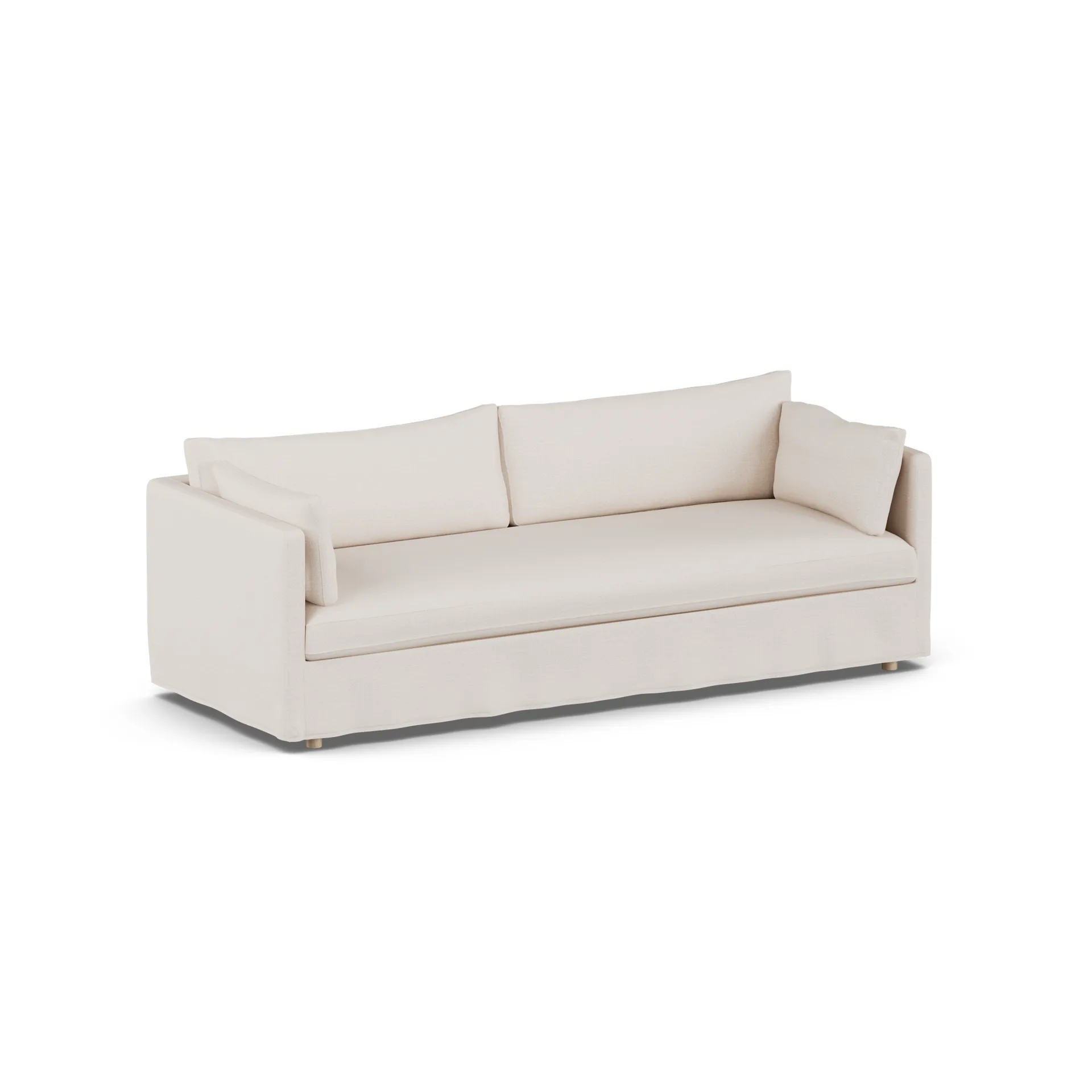 Linnevik sofa, Same Off White 6671-hvitoljet eik, 4-seters, med skjørt 1898