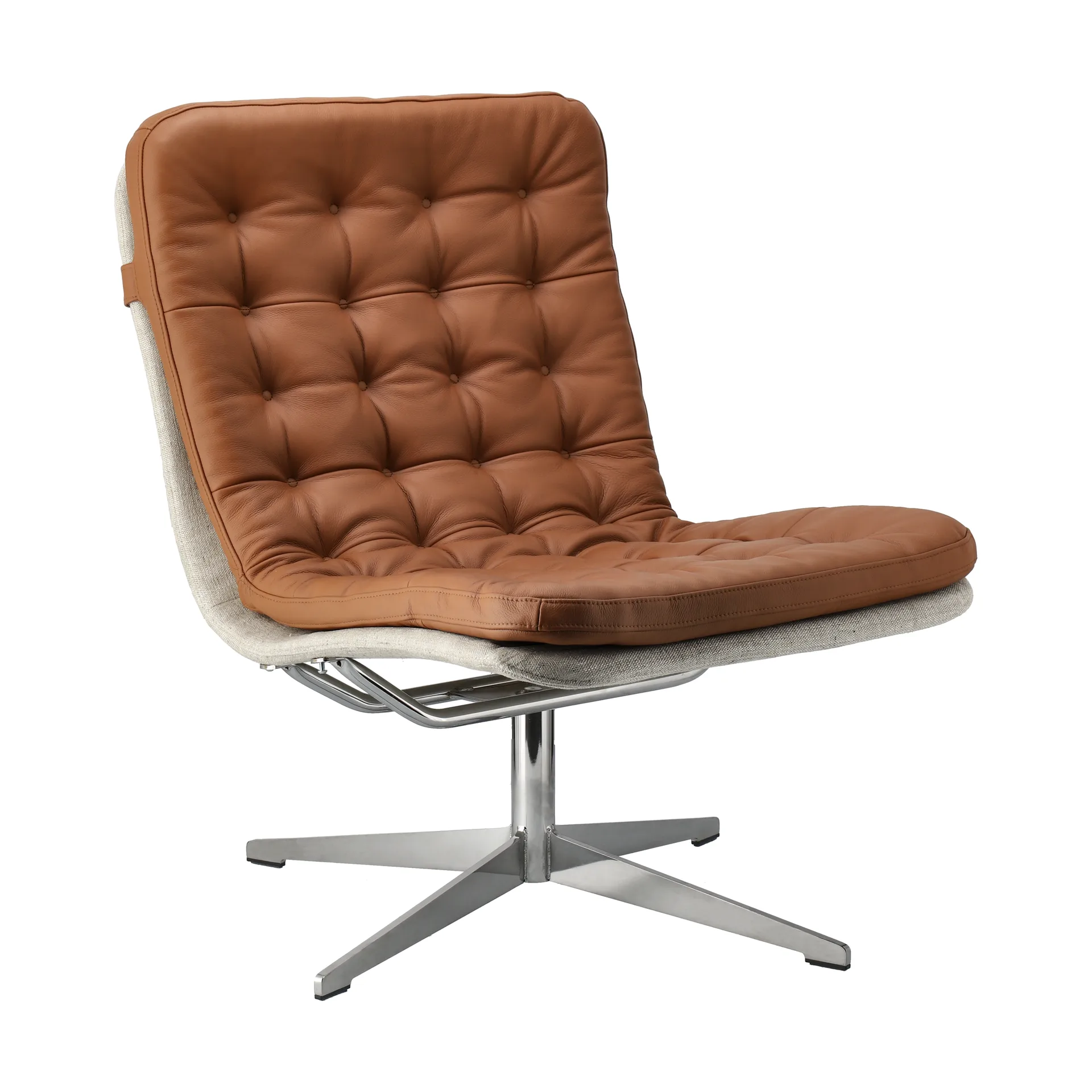 Loholm lenestol med svingfunksjon, Cognac lær-Bern Beige 0341 1898