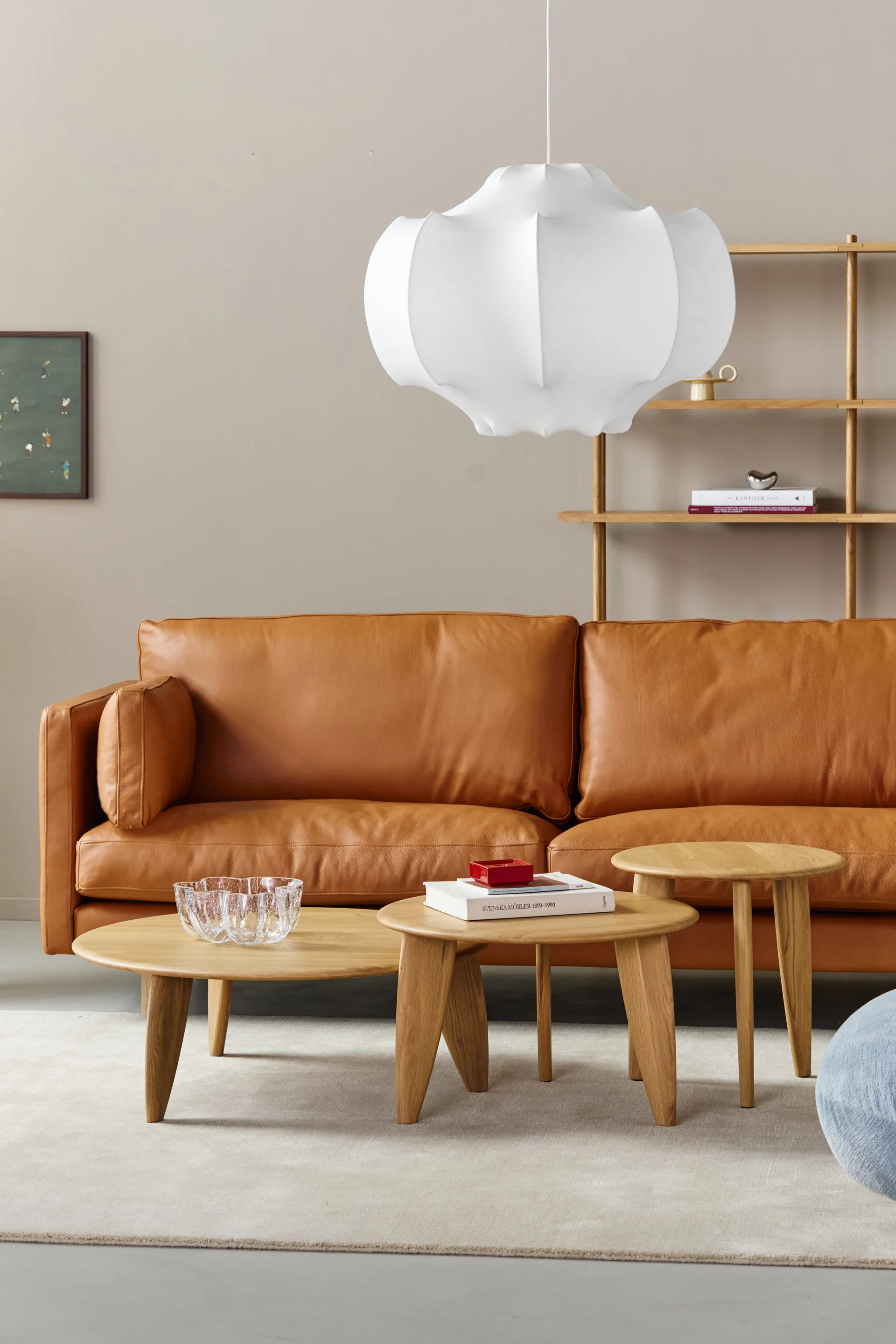 Lyckeby sofabord Ø80x29 cm, Naturlakkert eik 1898