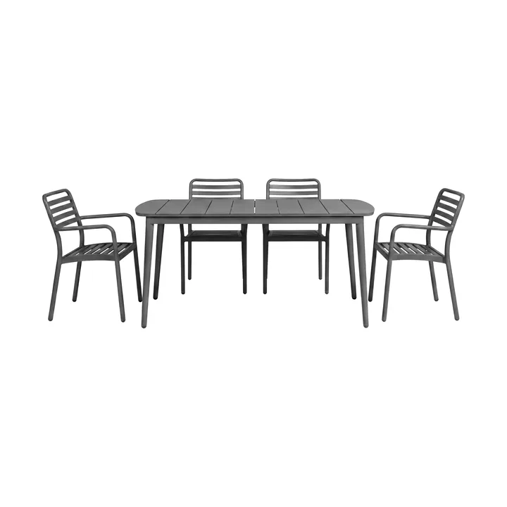 Marsala spisebord 152x90 cm + Messina karmstol 4 stk, Anthracite - 1898
