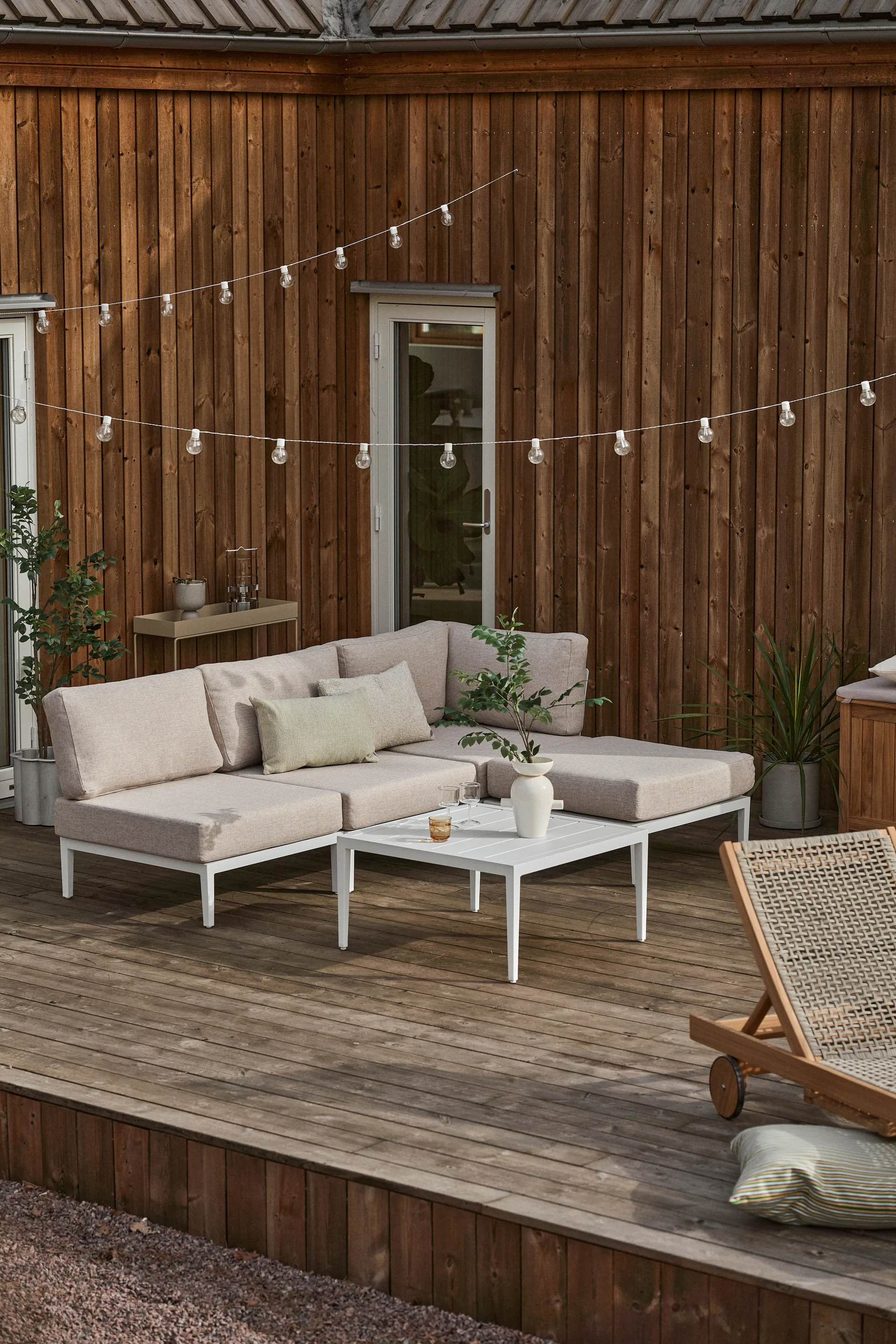 Santander modulsofa midtmodul, Hvit-beige 1898