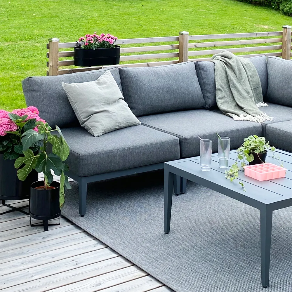 Santander salongbord 78 x 78 x 40 cm, Grå aluminium 1898