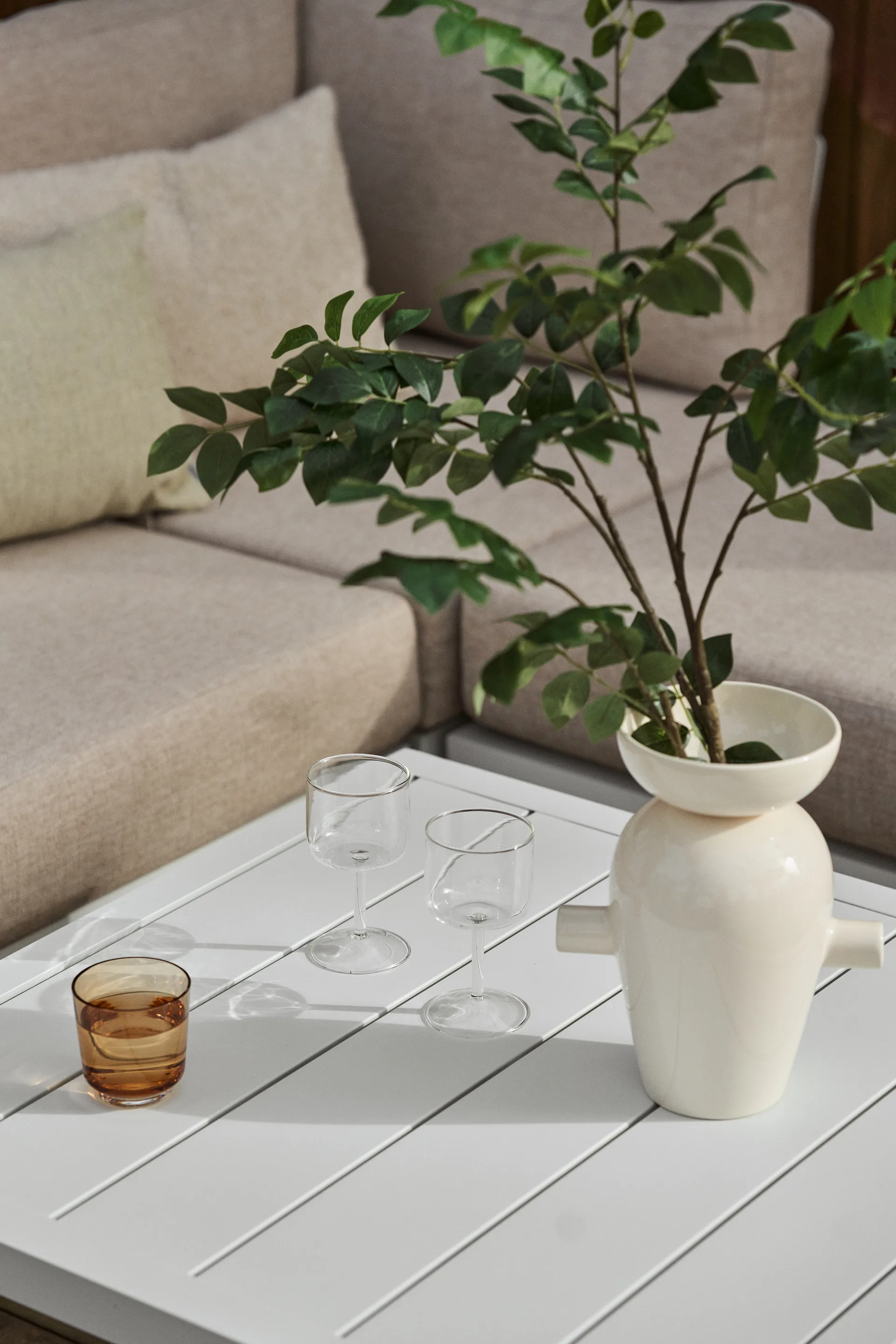 Santander salongbord 78 x 78 x 40 cm, Hvit aluminium 1898