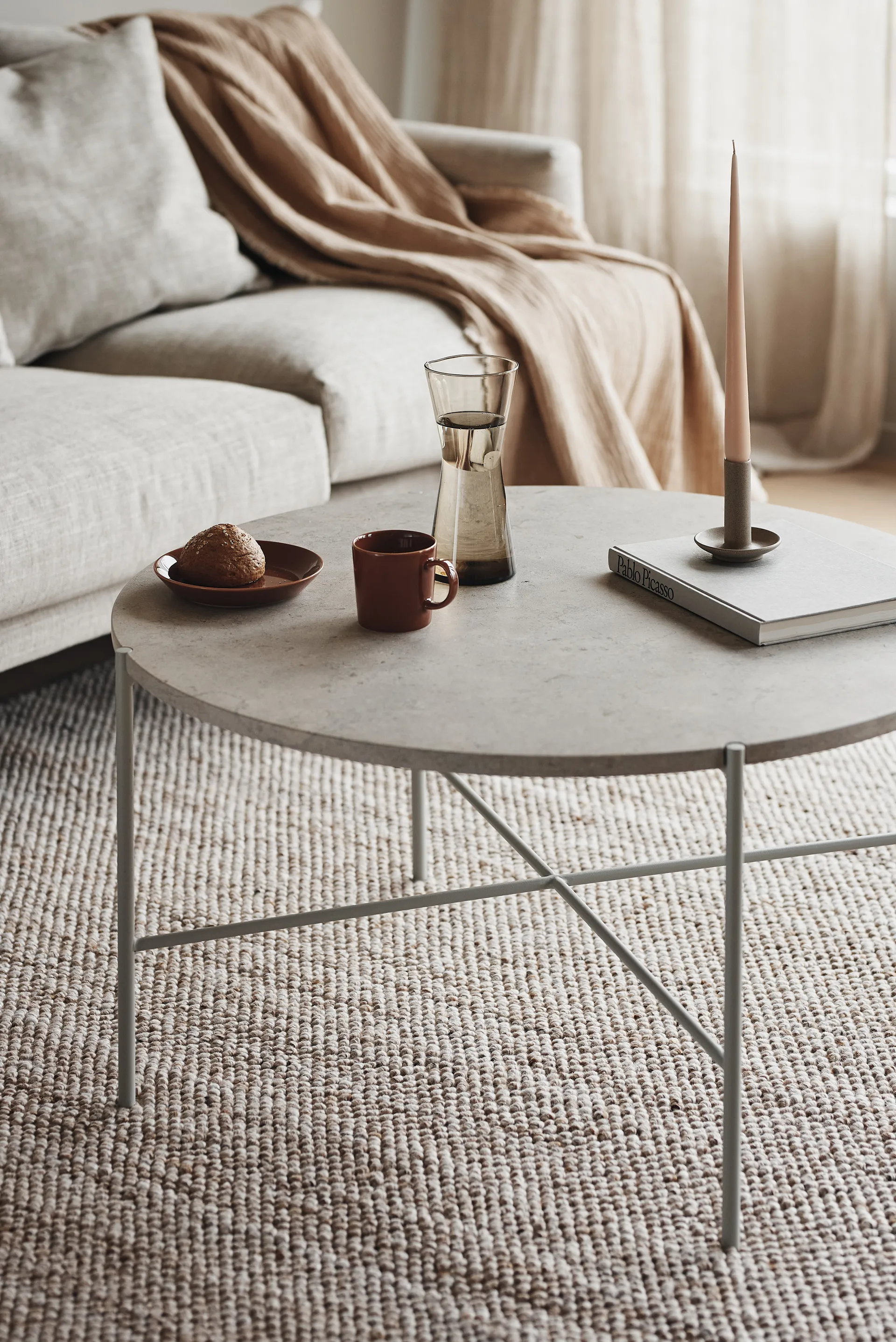 Sjövik 3,5-sits sofa, Bern 0341 Beige-vitolisert eik 1898