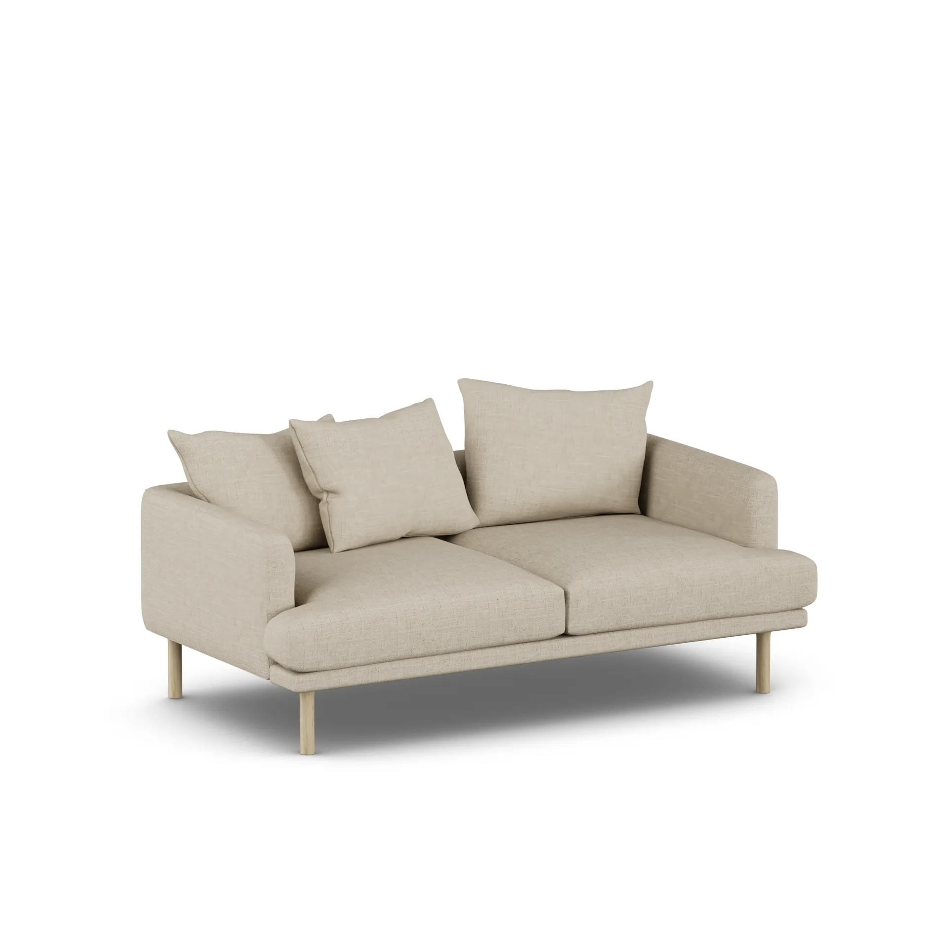 Sjövik sofa, Bern Beige 0341-hvitoljet eik, 2,5-seters 1898