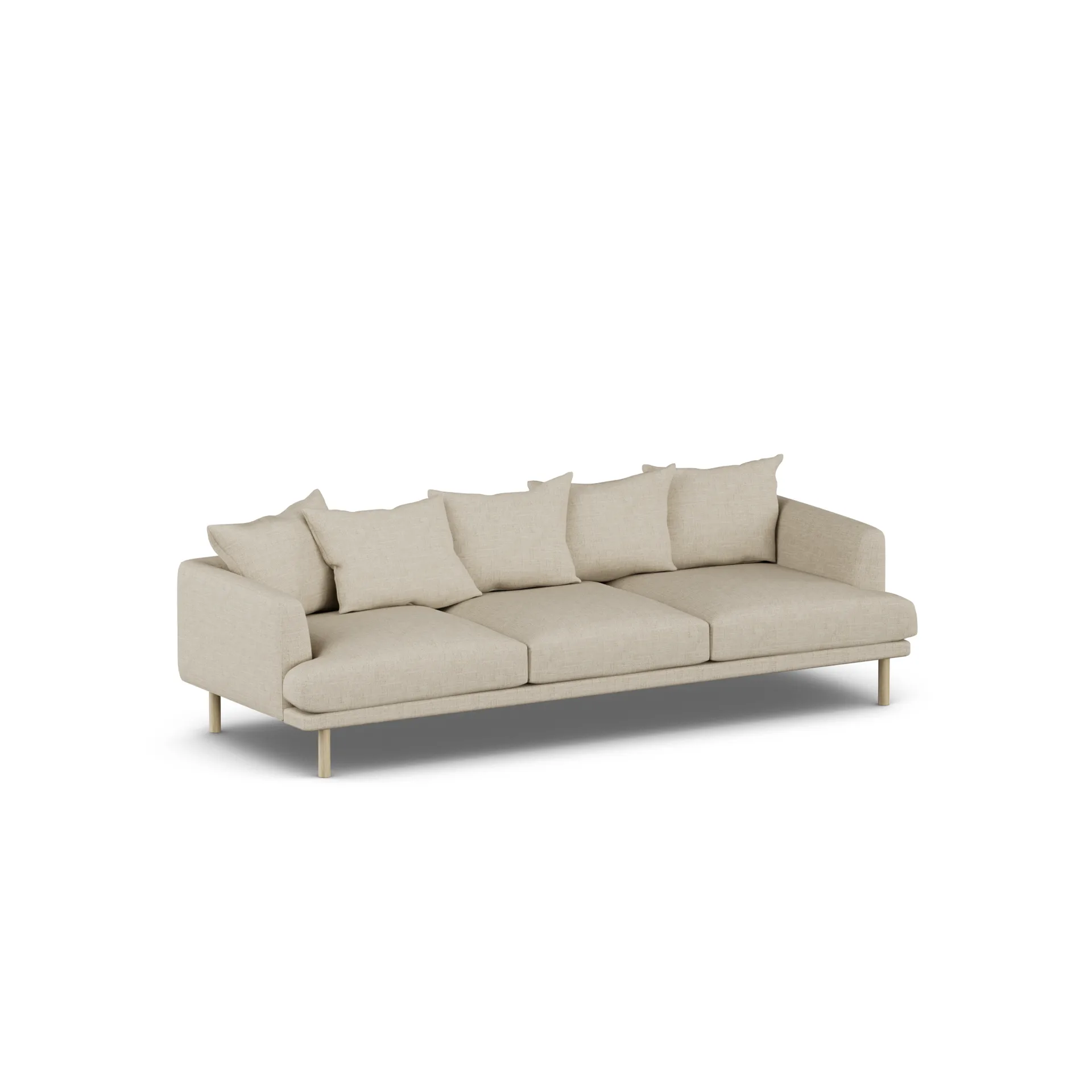 Sjövik sofa, Bern Beige 0341-hvitoljet eik, 3,5-seters 1898