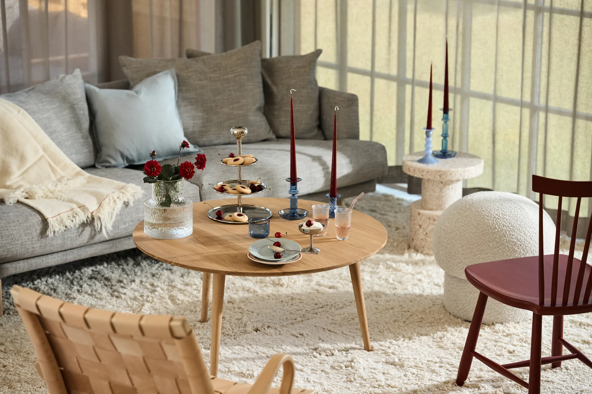 Sjövik sofa, Bern Beige 0341-vitoljet eik, 3-seter 1898