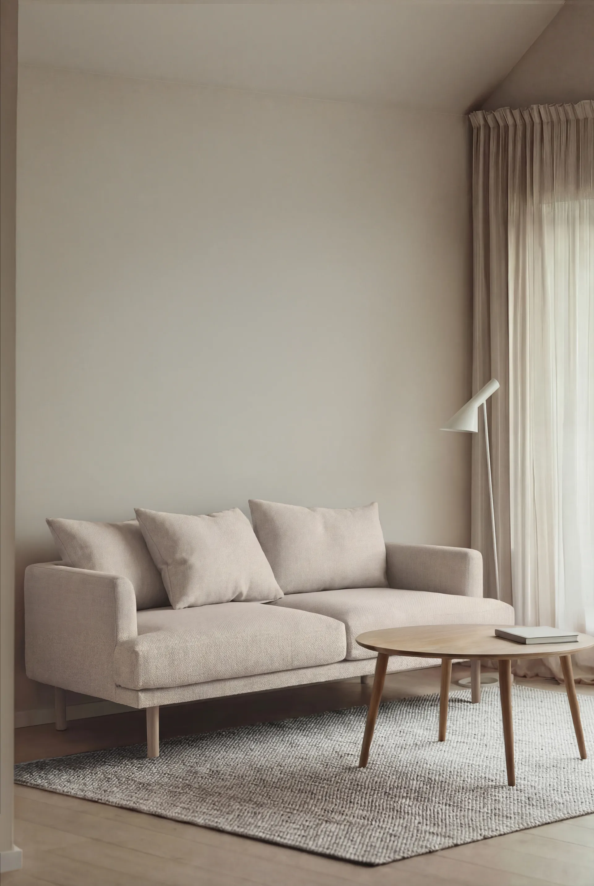 Sjövik sofa, Caleido Beige 9600-hvitoljet eik, 2,5-seters 1898