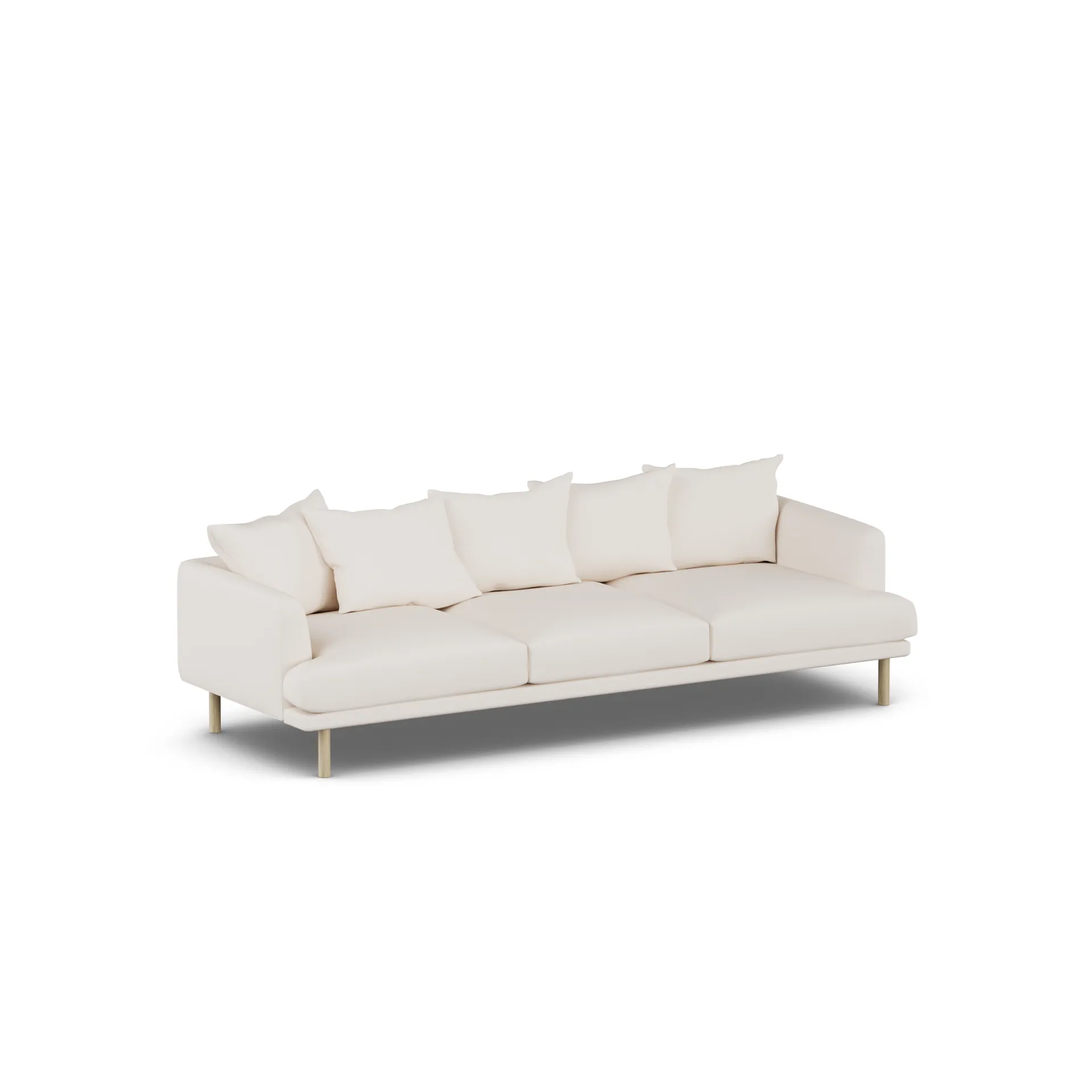 Sjövik sofa, Caleido Beige 9600-hvitoljet eik, 3,5-seters 1898