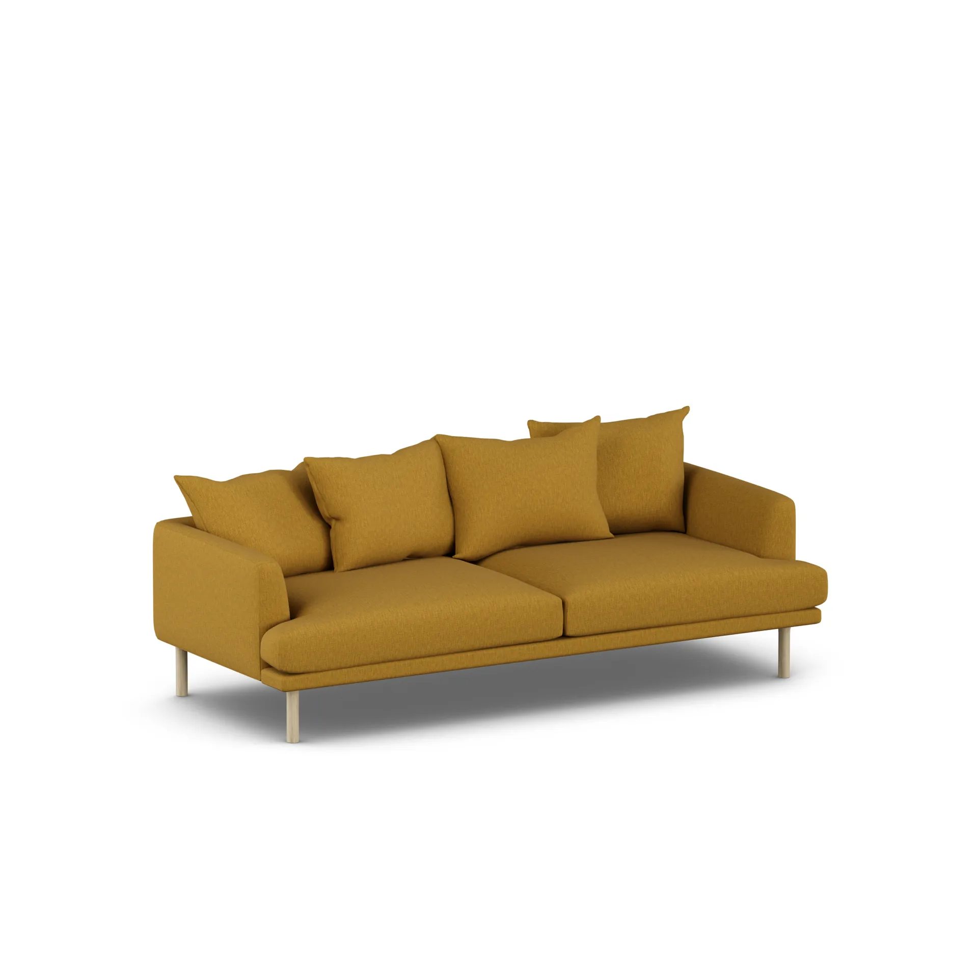Sjövik sofa, Luiza Mustard 3972-hvitoljet eik, 3-seters 1898