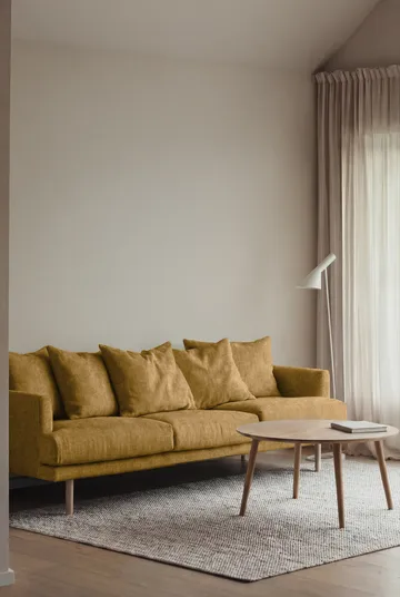 Sjövik sofa - Luiza Mustard 3972-hvitoljet eik, 3,5-seters - 1898