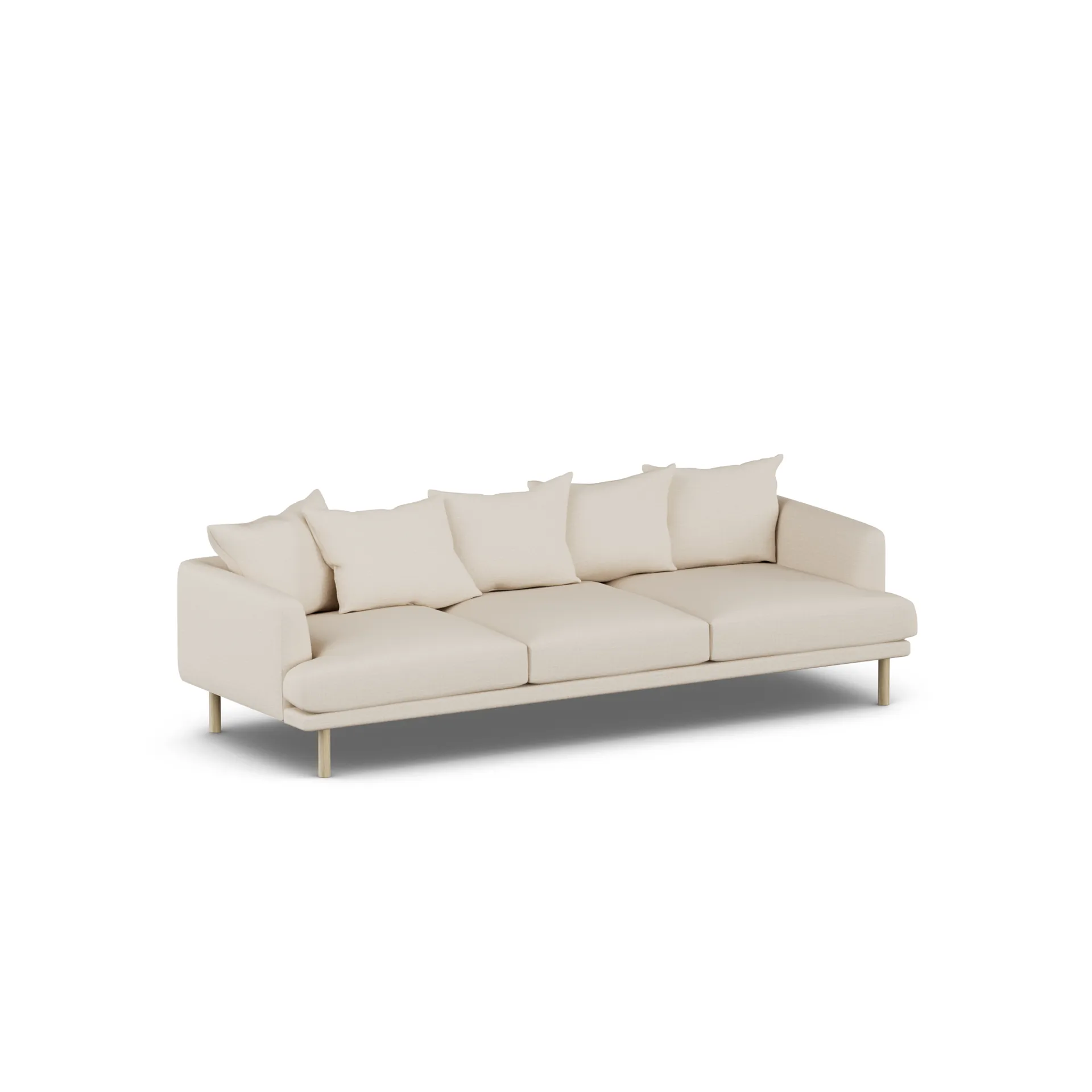 Sjövik sofa, Same Beige 6670-hvitoljet eik, 3,5-seters 1898