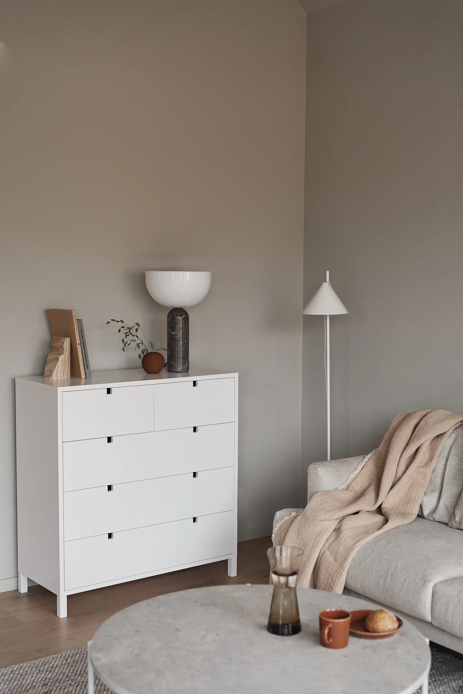 Square kommode 2+3 skuffer, Hvit 1898