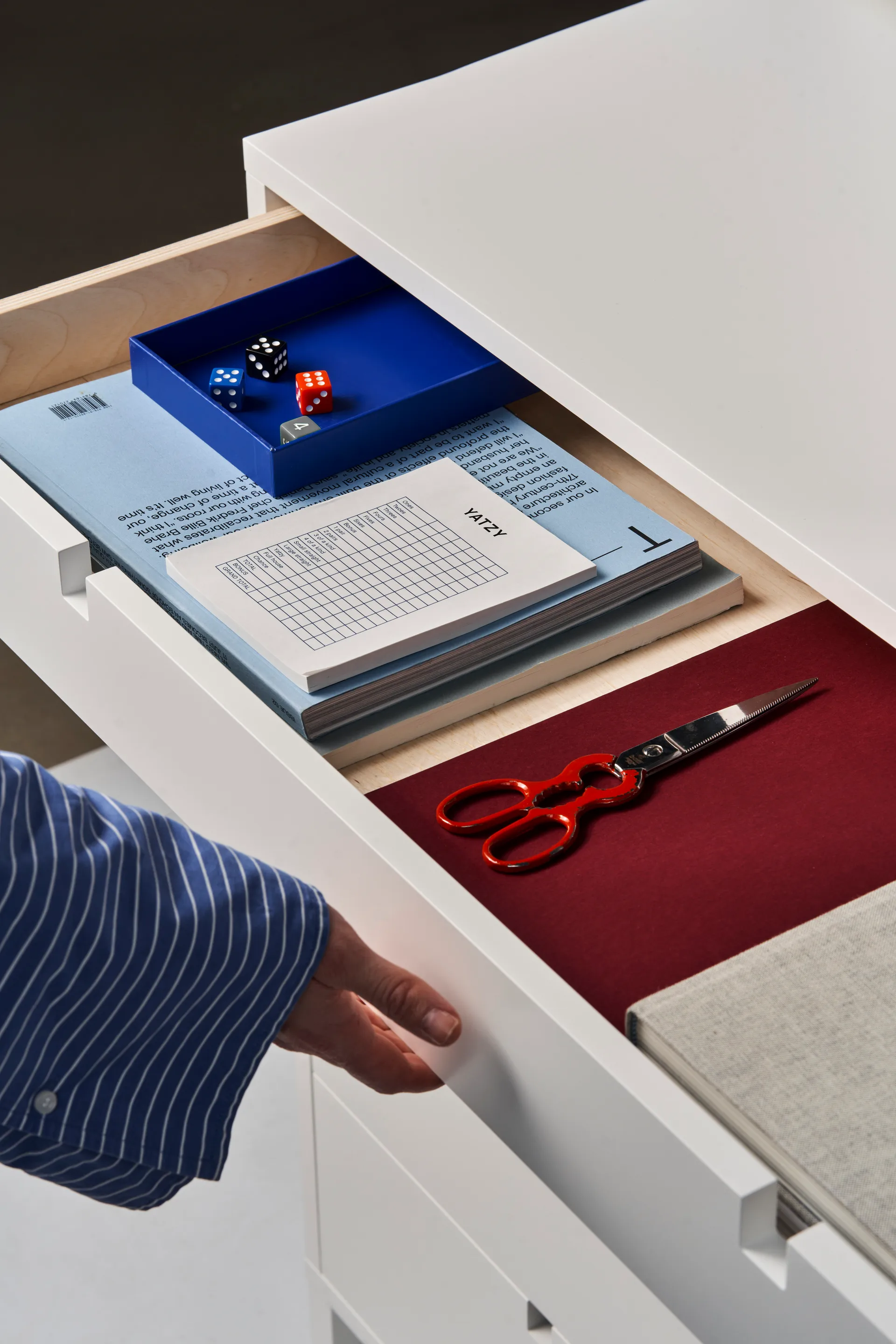 Square kommode 5 skuffer, Hvit 1898