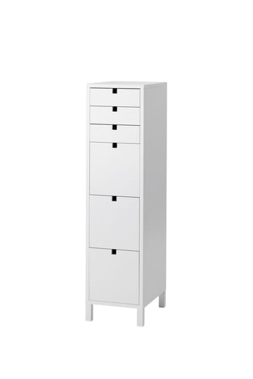 Square kommode smal 6 skuffer - Hvit - 1898