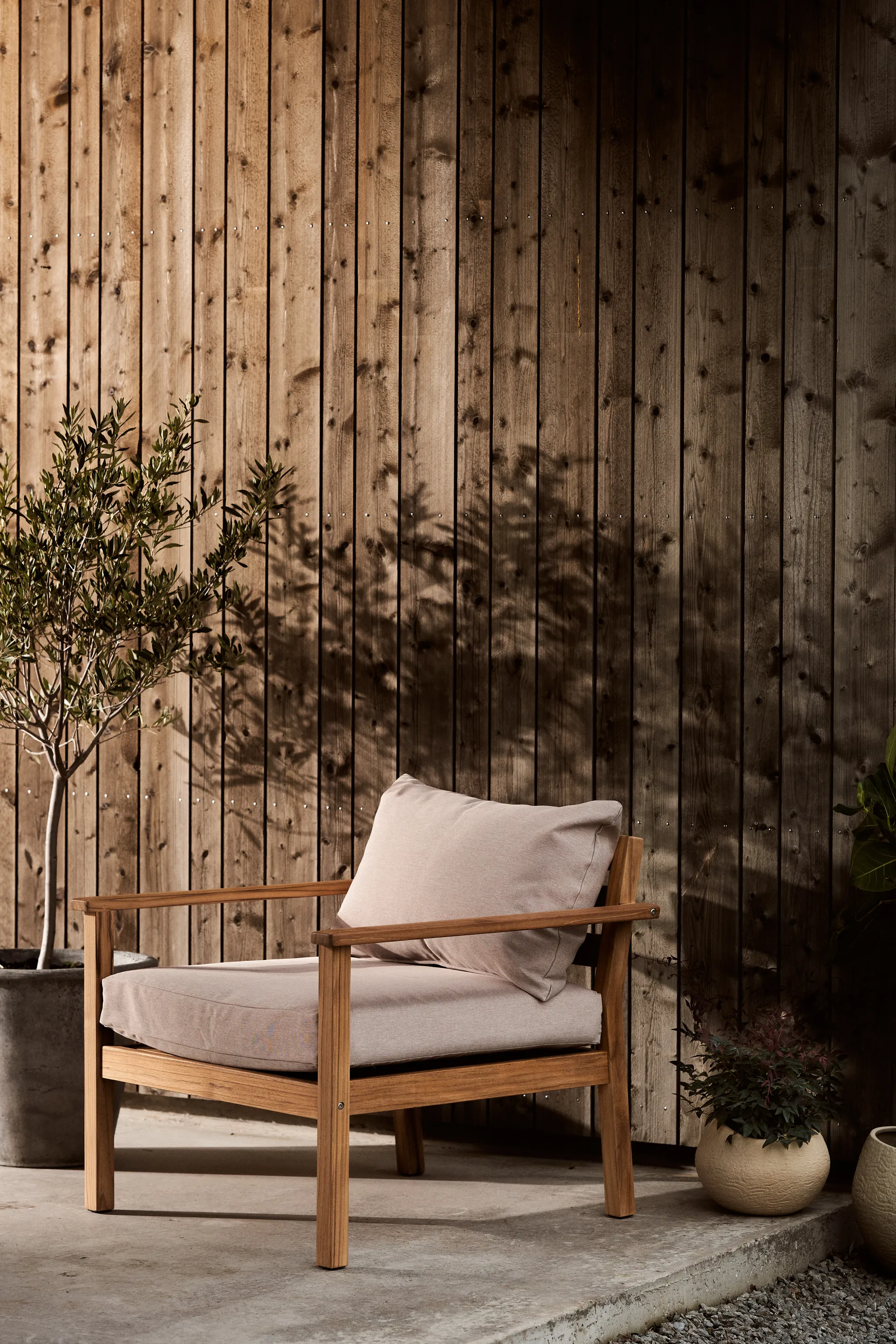 Stockaryd loungestol teak/beige,  1898