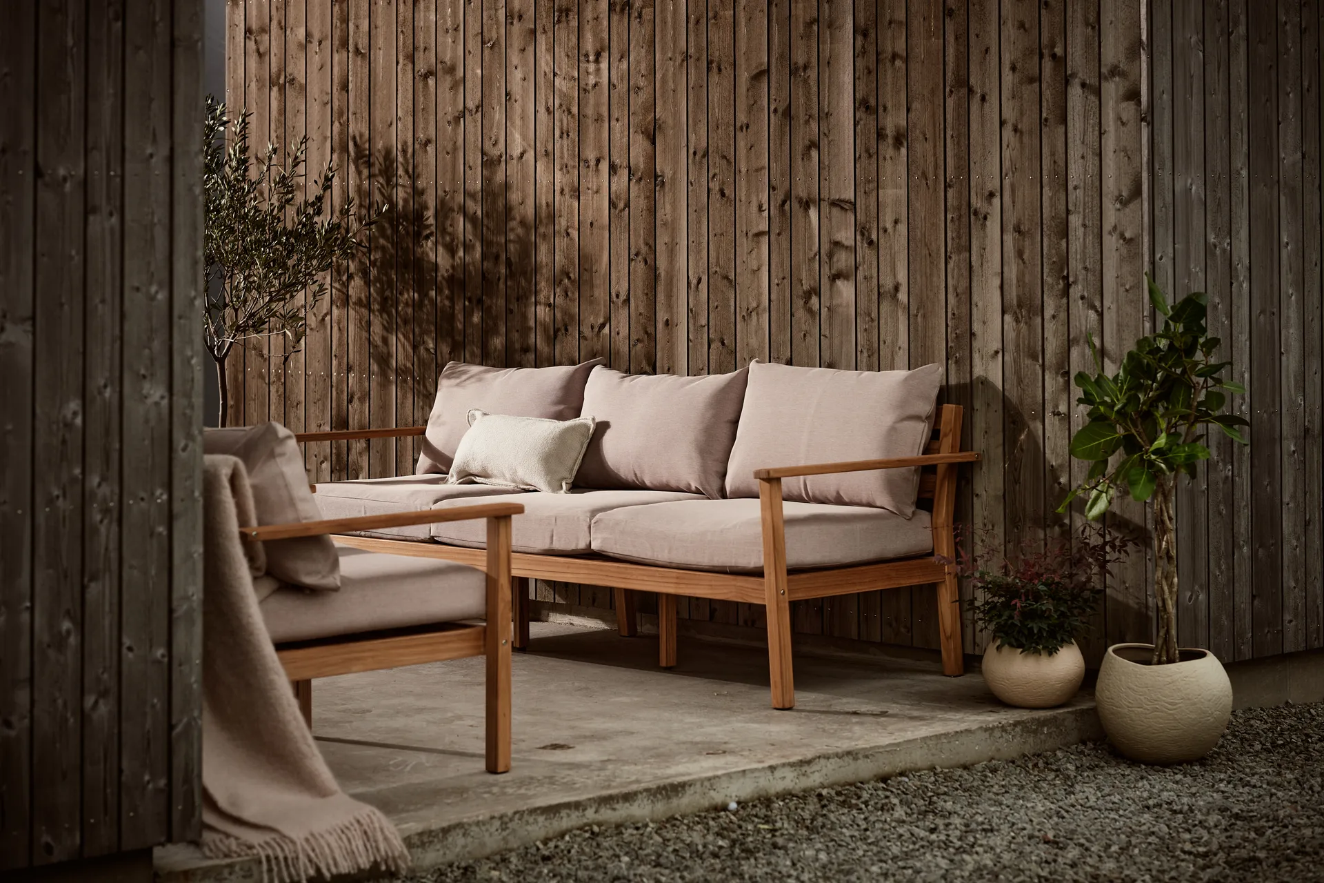 Stockaryd sofa 3-seter teak/beige,  1898