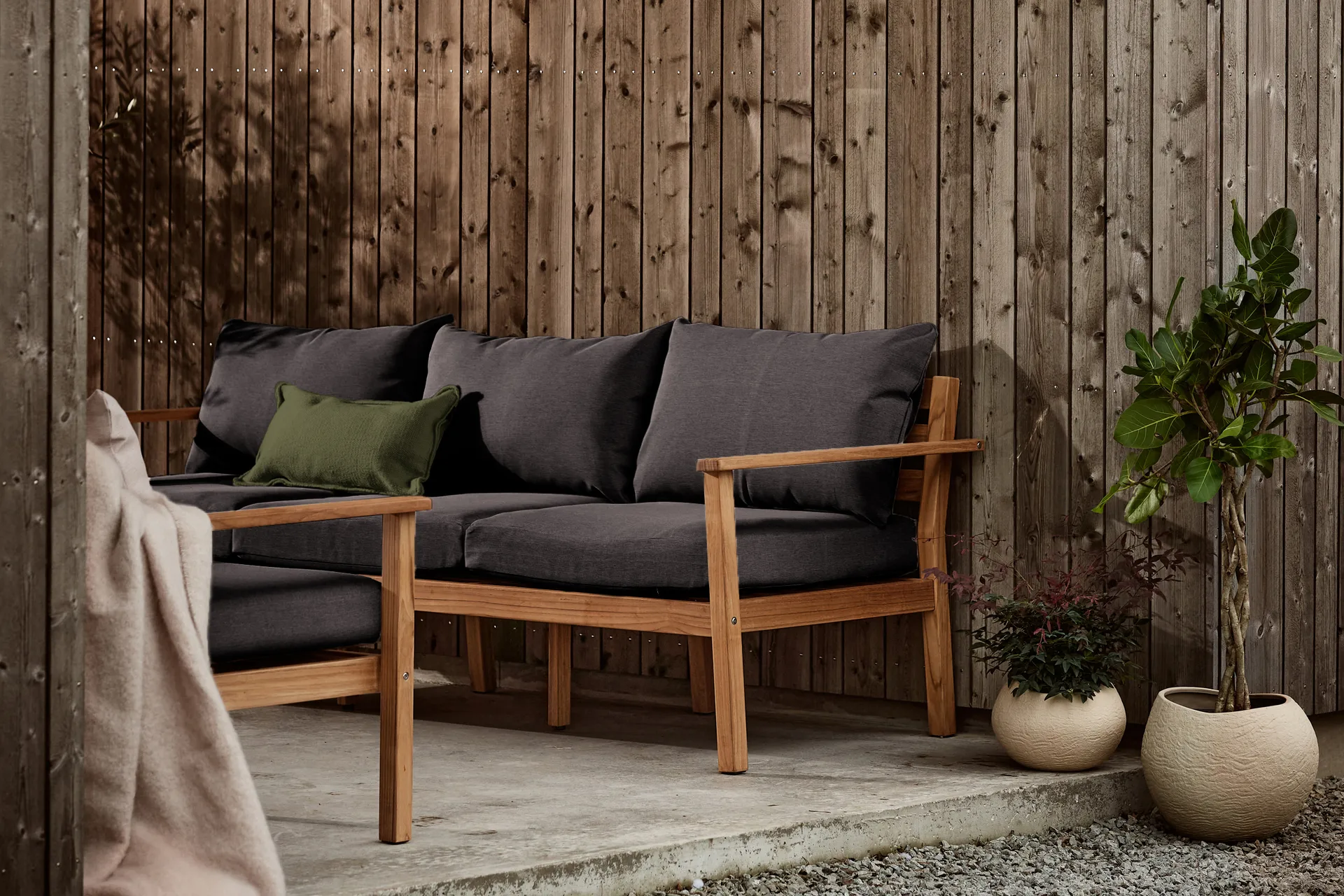 Stockaryd sofa 3-seter teak/dark grey,  1898