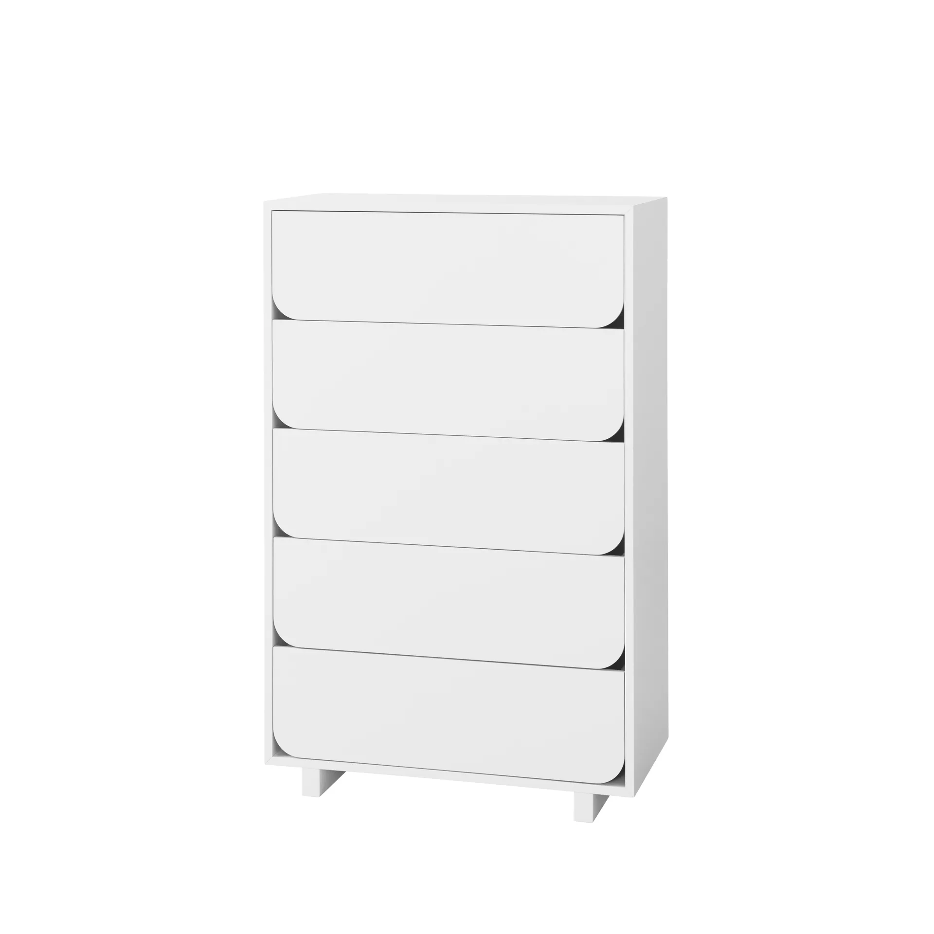 Vidja Høy Kommode, Hvit lakk, 5 skuffer 1898