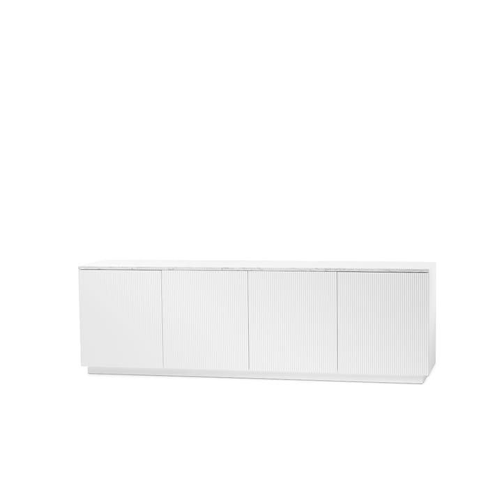 Beam sideboard - Hvitlakkert, hvit sokkel, topplate i carrara marmor - A2