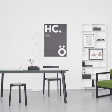 Corners spisebord - eik hvitoljet, glass - A2