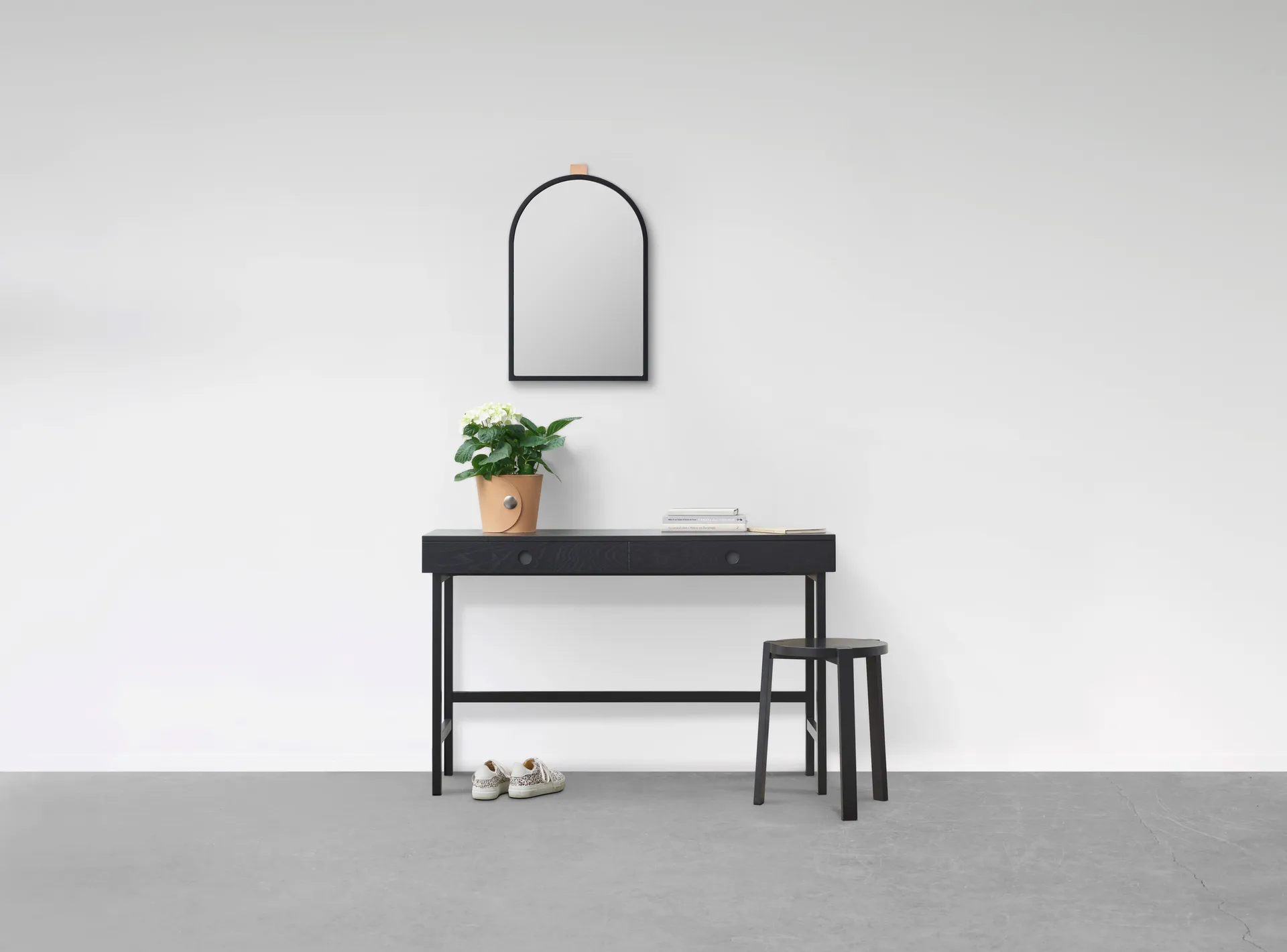 Echo veggspeil, Svart, 43x63 cm A2
