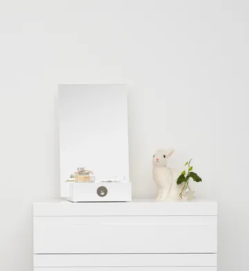 Me bordsspeil med oppbevaring - Hvit, 34x57x30 cm - A2
