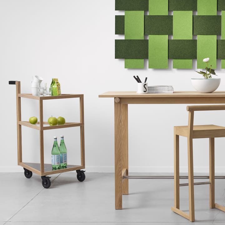 Move serveringsvogn, eik hvitoljet, big, marmor marquina, glass A2