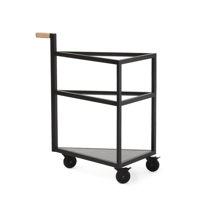 Move serveringsvogn - eik sortbeiset, big, marmor marquina, glass - A2