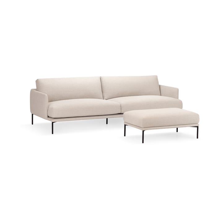 Baron ottoman 60x96 cm, Bohemian 010, svarte stålføtter Adea
