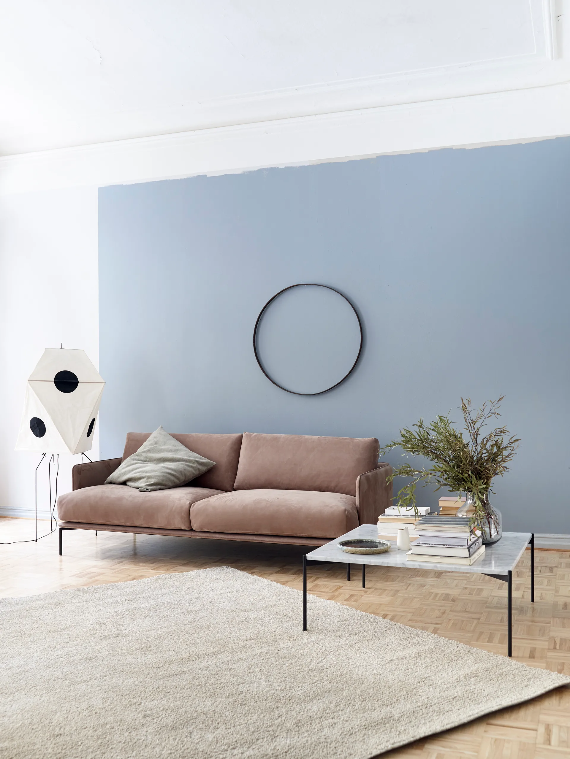 Baron sofa 3-seters, Lær adea nubuck 30-9-210 cm Adea