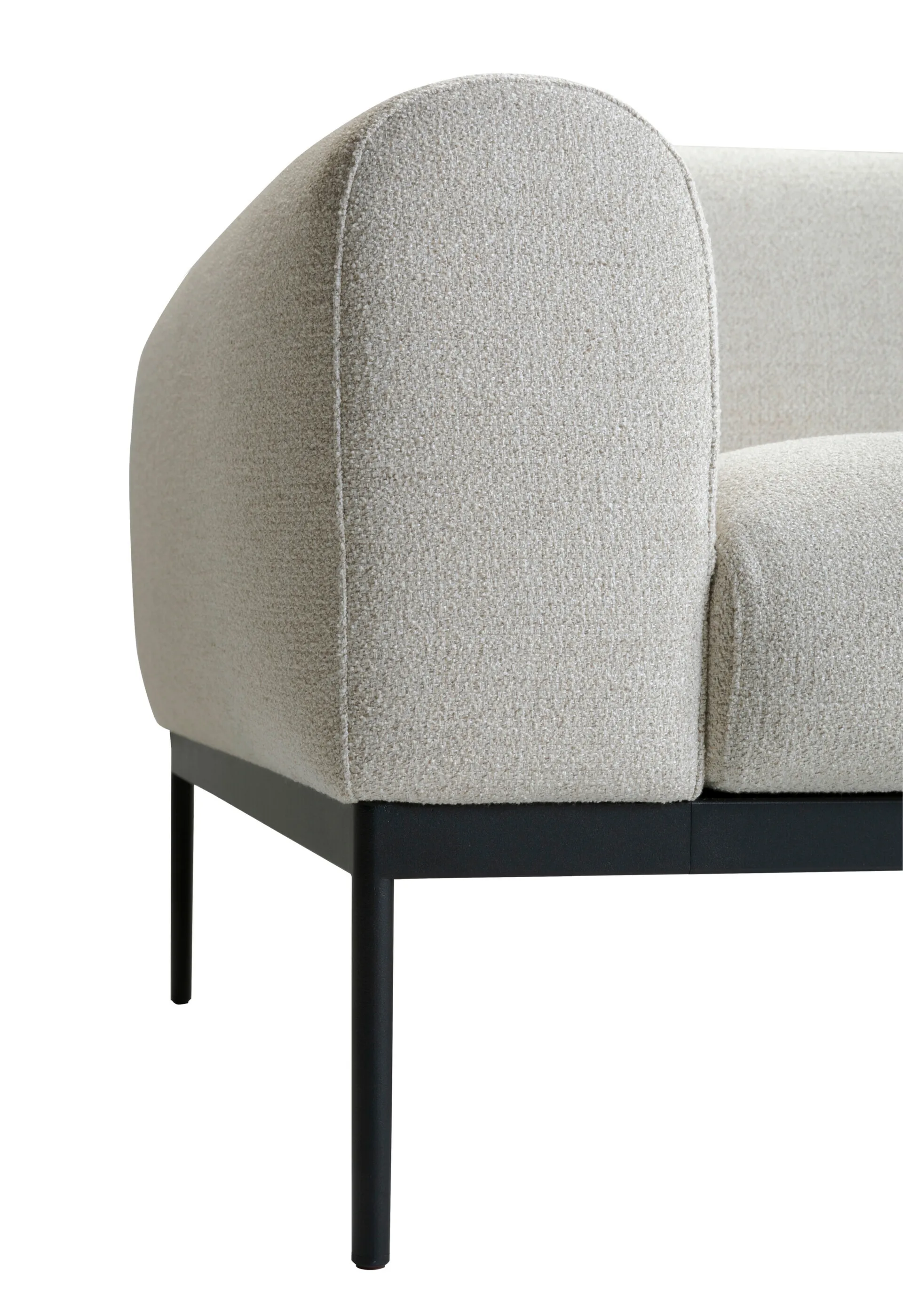 Bon sofa 3-seter, Bohemian 000 hvit-svarte ben Adea