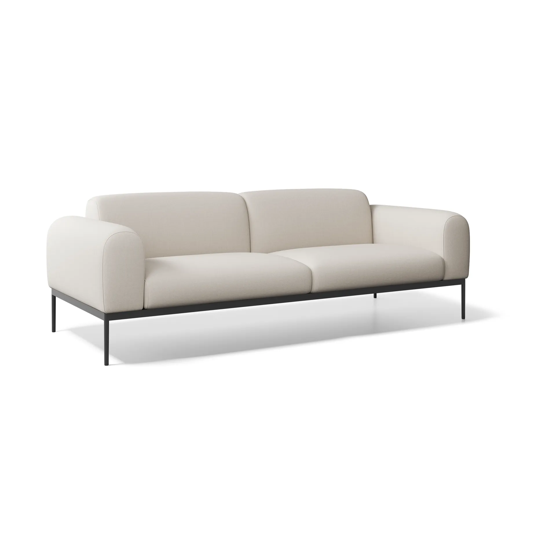 Bon sofa 3-seter, Velvety 05 hvit-svarte ben Adea