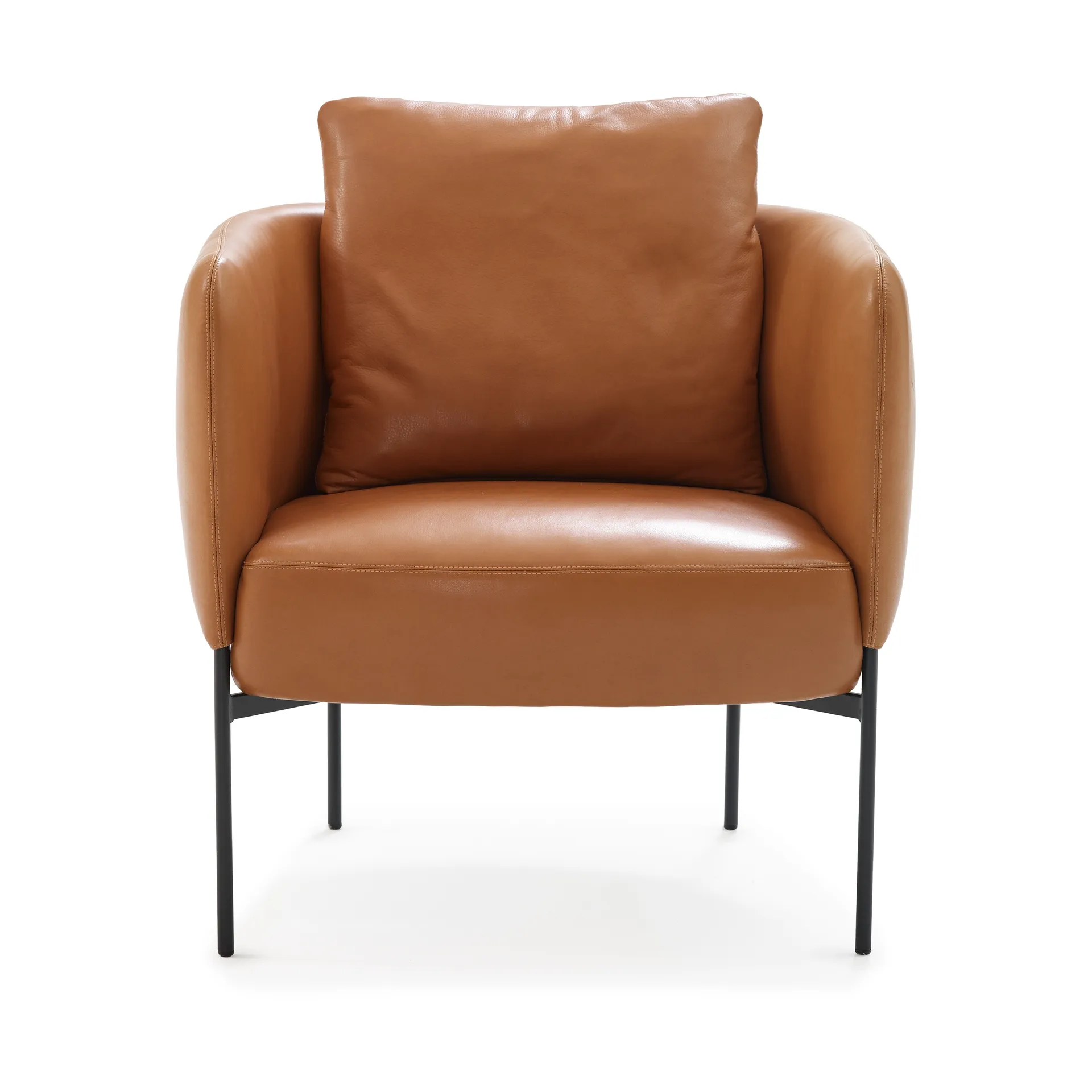 Bonnet Club Chair lenestol, Master 53 Whisky lær-svarte ben Adea