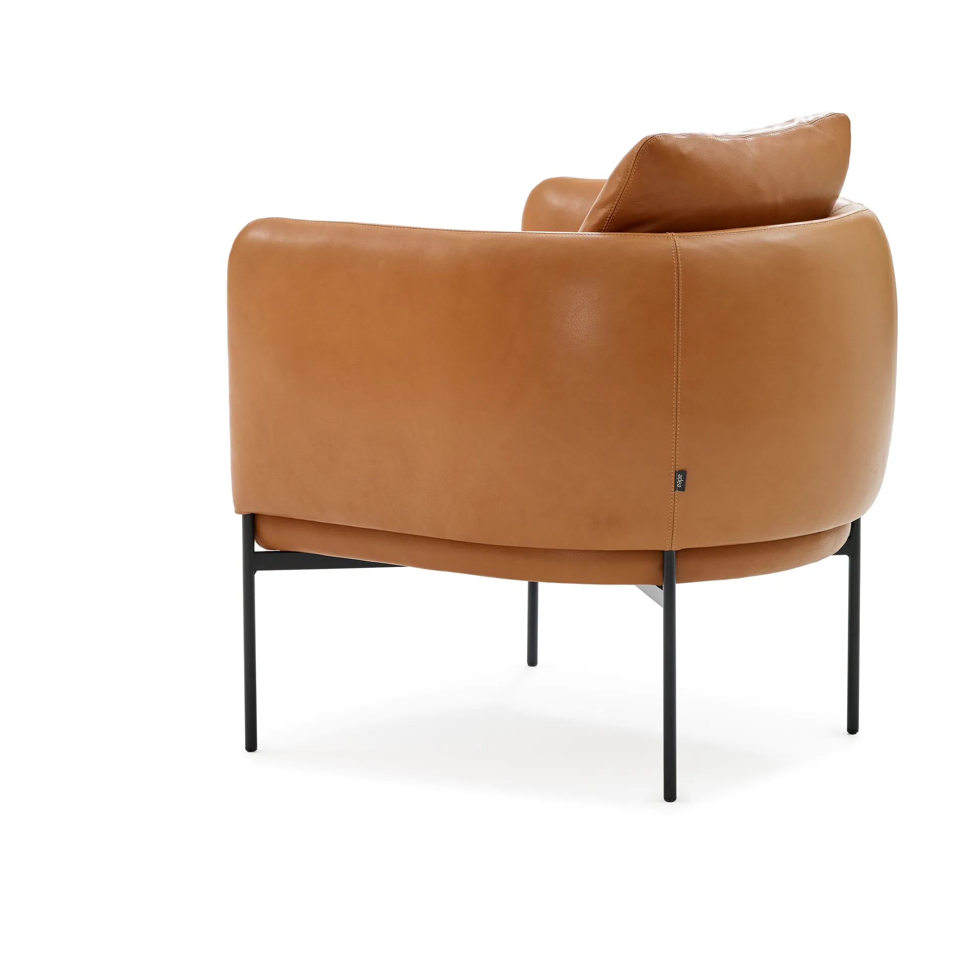 Bonnet Club Chair lenestol, Master 53 Whisky lær-svarte ben Adea