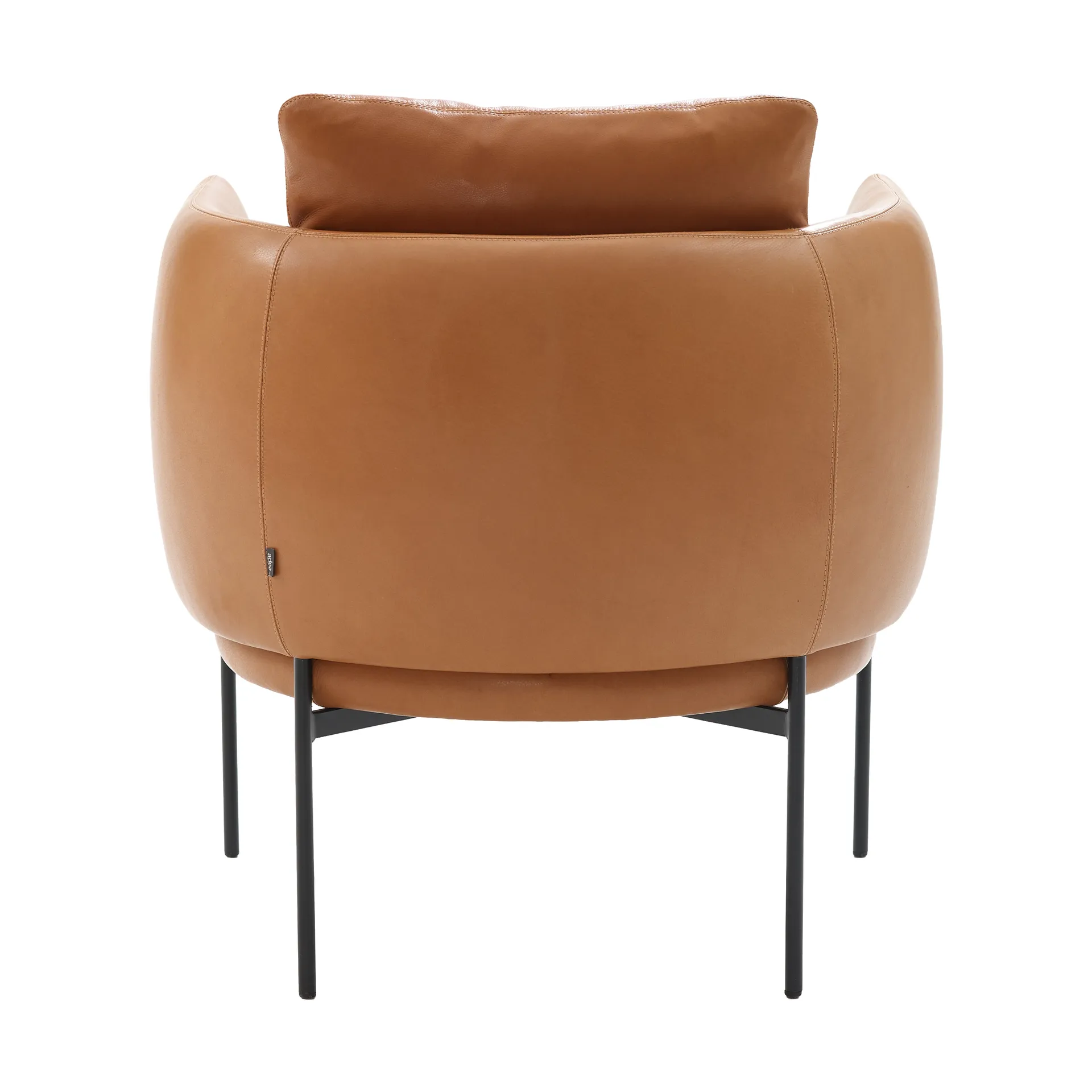 Bonnet Club Chair lenestol, Master 53 Whisky lær-svarte ben Adea