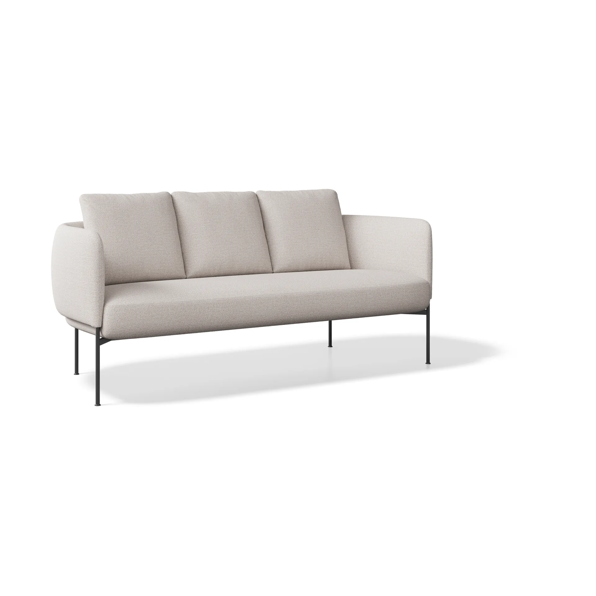 Bonnet sofa 3-seters, Stone 05 beige-svarte ben Adea