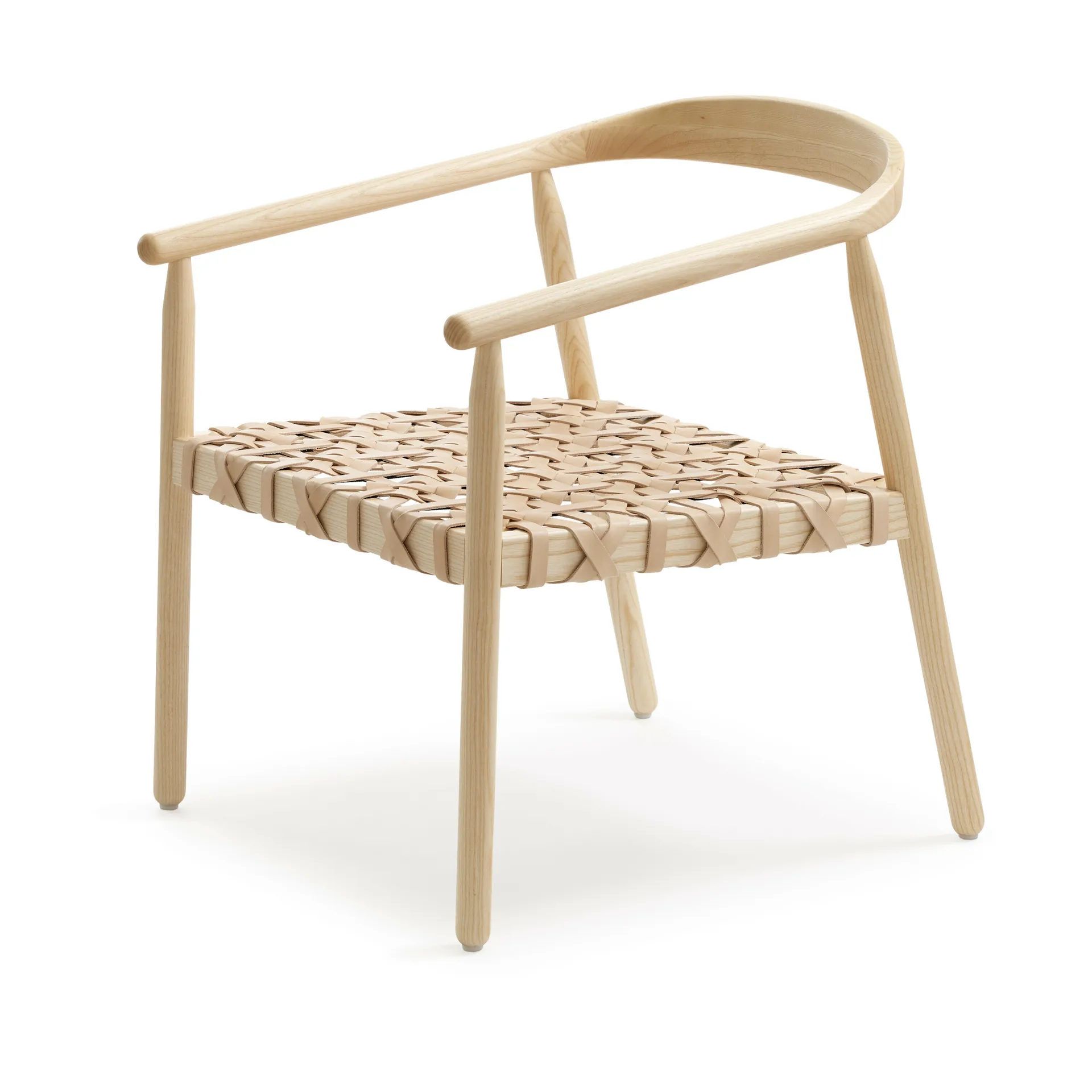 Fay lenestol, ask, flettet lærsete Adea