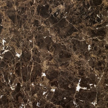 Plateau sofabord Ø60 cm - Marmor brun-svarte ben-H45 - Adea