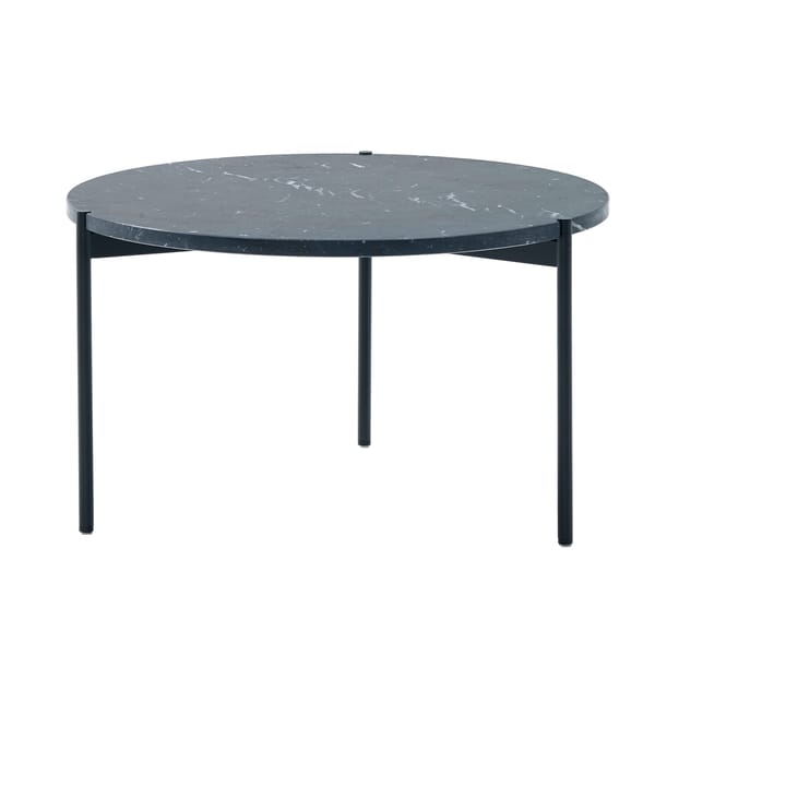 Plateau sofabord Ø60 cm - Marmor svart-svarte ben-H35 - Adea