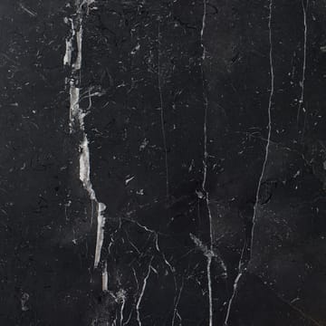 Plateau sofabord Ø60 cm - Marmor svart-svarte ben-H35 - Adea