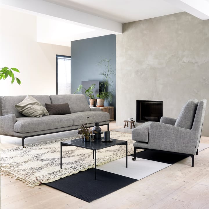 Plateau sofabord, marmor hvit, svart understell, 60x100 Adea