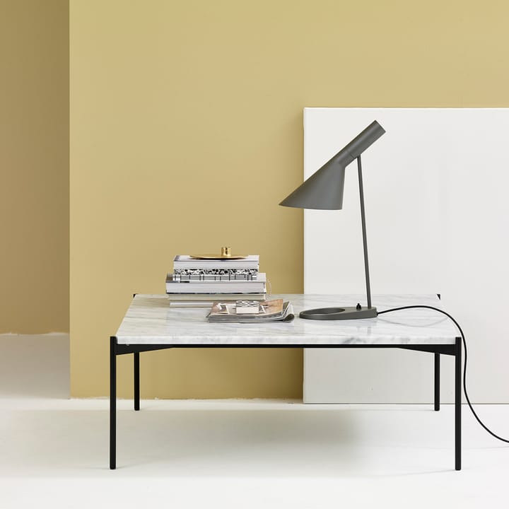 Plateau sofabord, marmor hvit, svart understell, 60x100 Adea